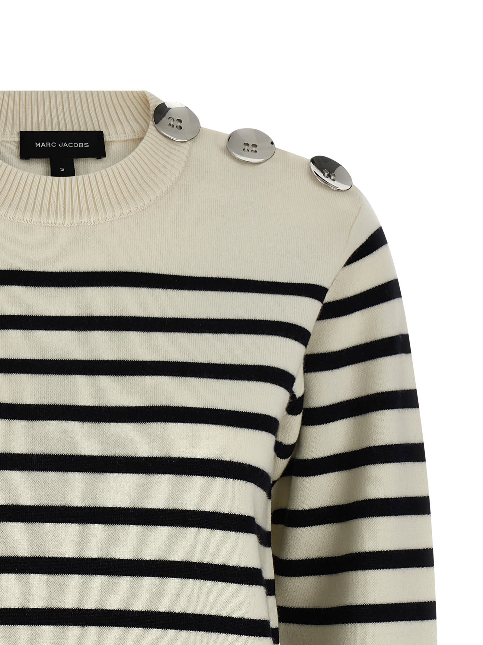 Marc Jacobs Breton Stripe Sweater In White