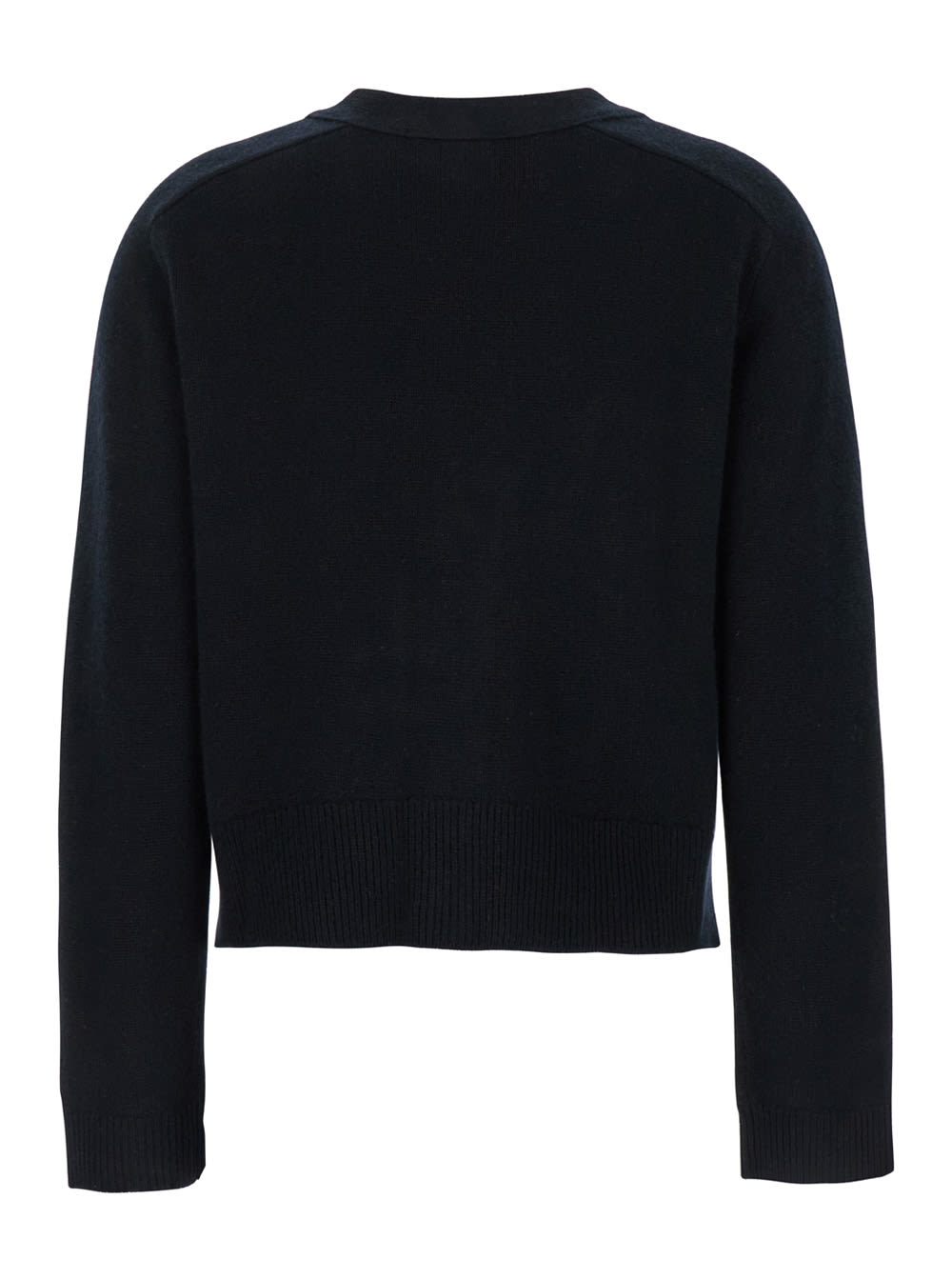 Shop P.a.r.o.s.h Black Cropped Cardigan With V Neck In Knit Woman