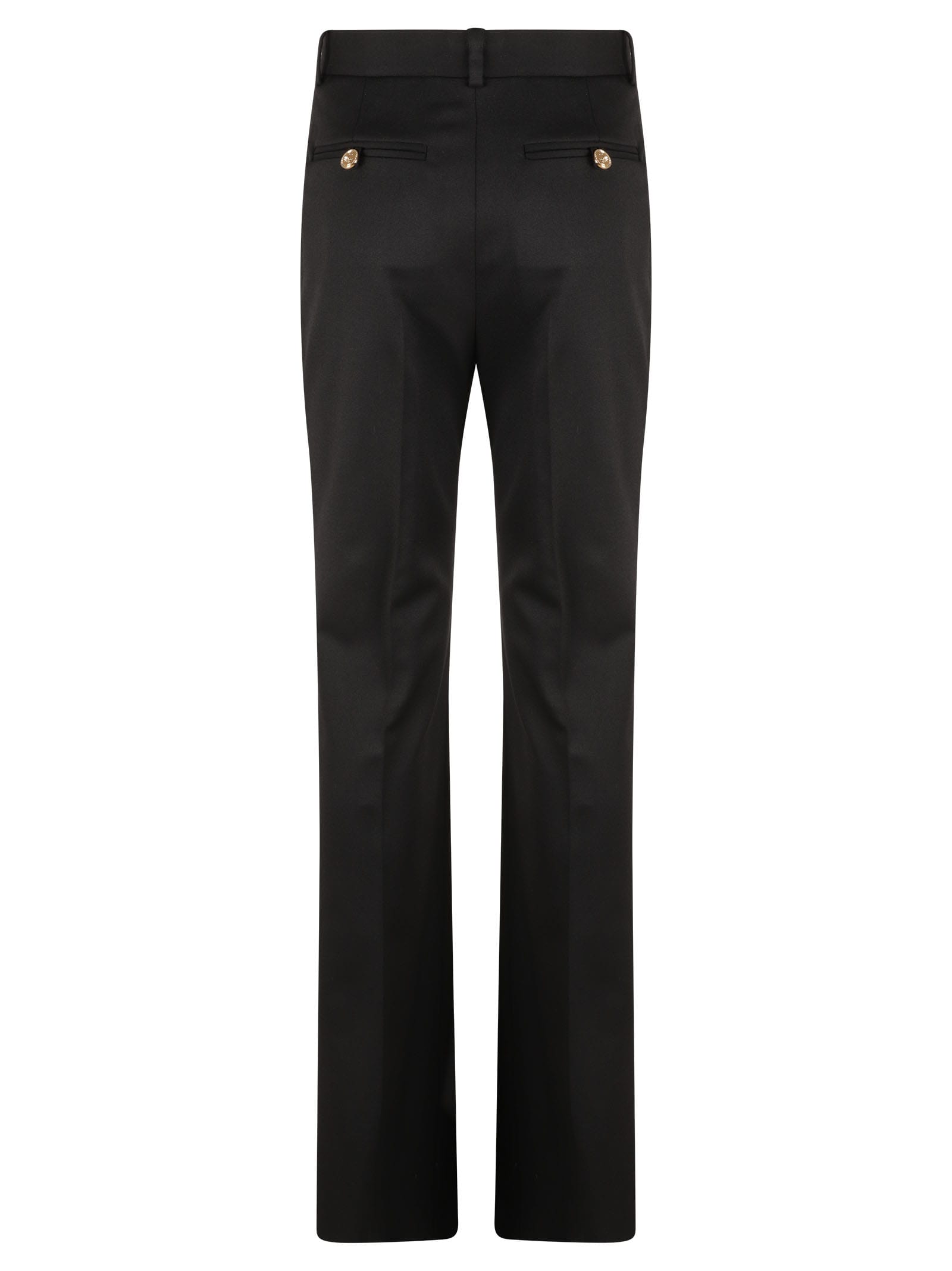 Versace Icons Embellished Wool-blend Flared Pants In Black