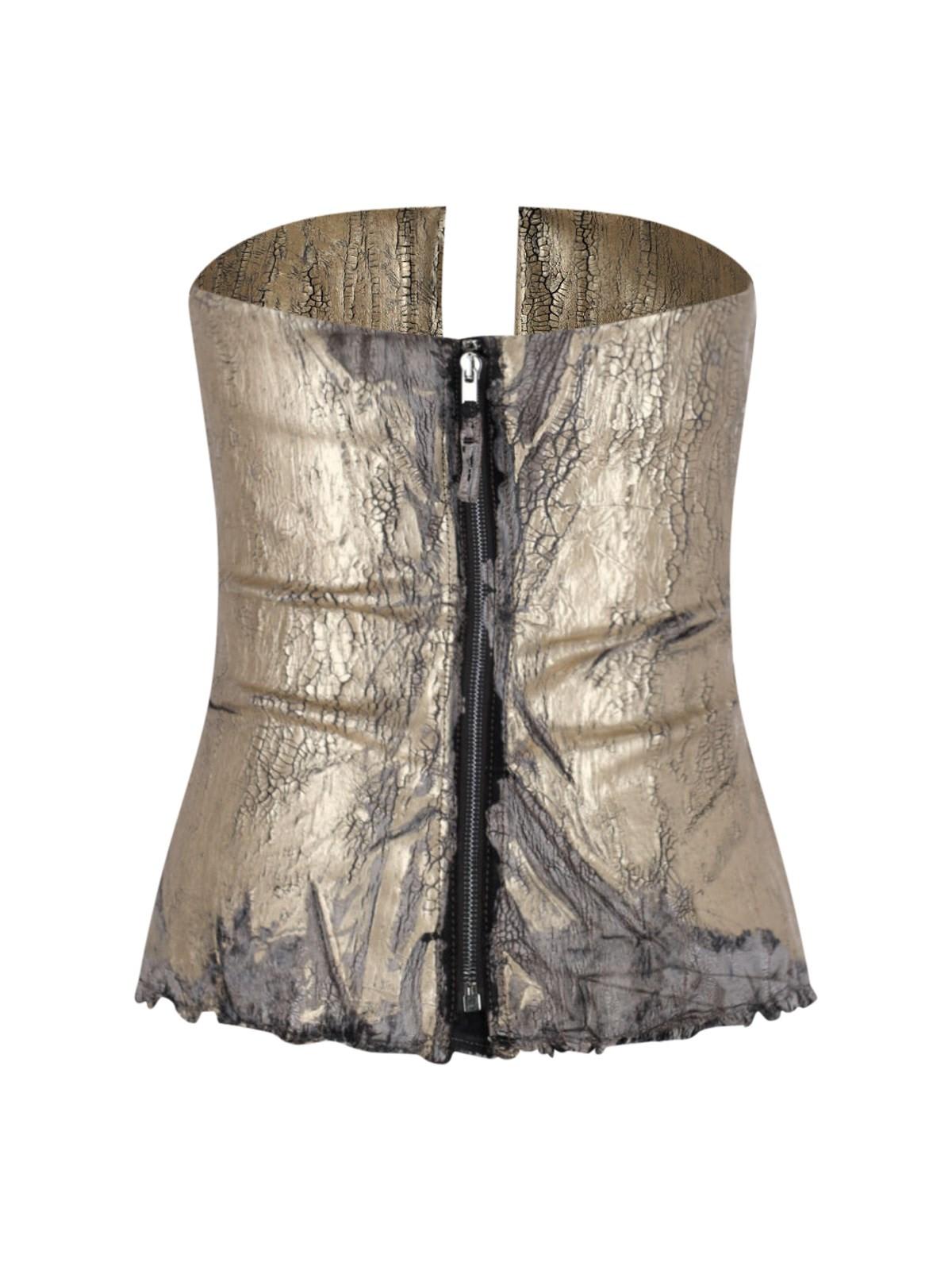 Rick Owens Top Bustier In Gold