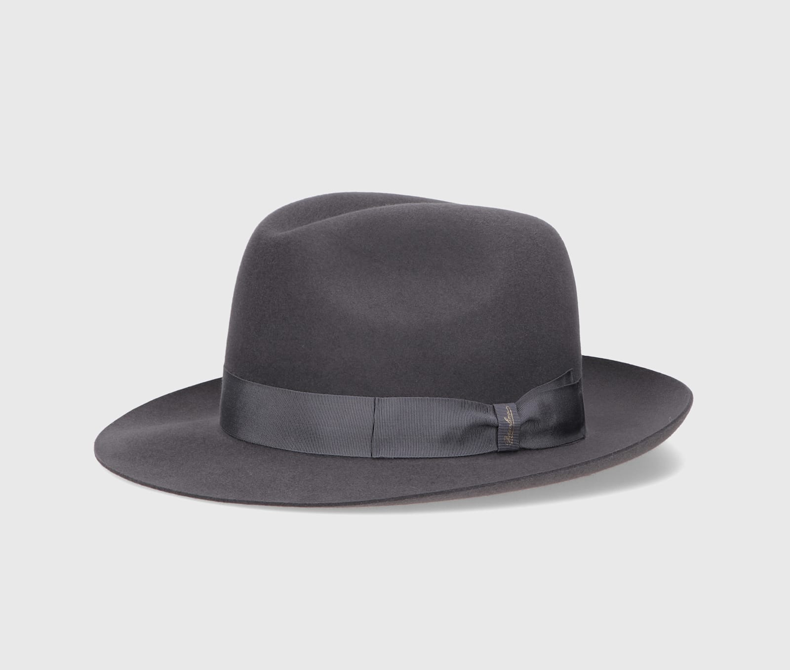 Shop Borsalino Jer Marengo Felt In Grey, Tone On Tone Hatband