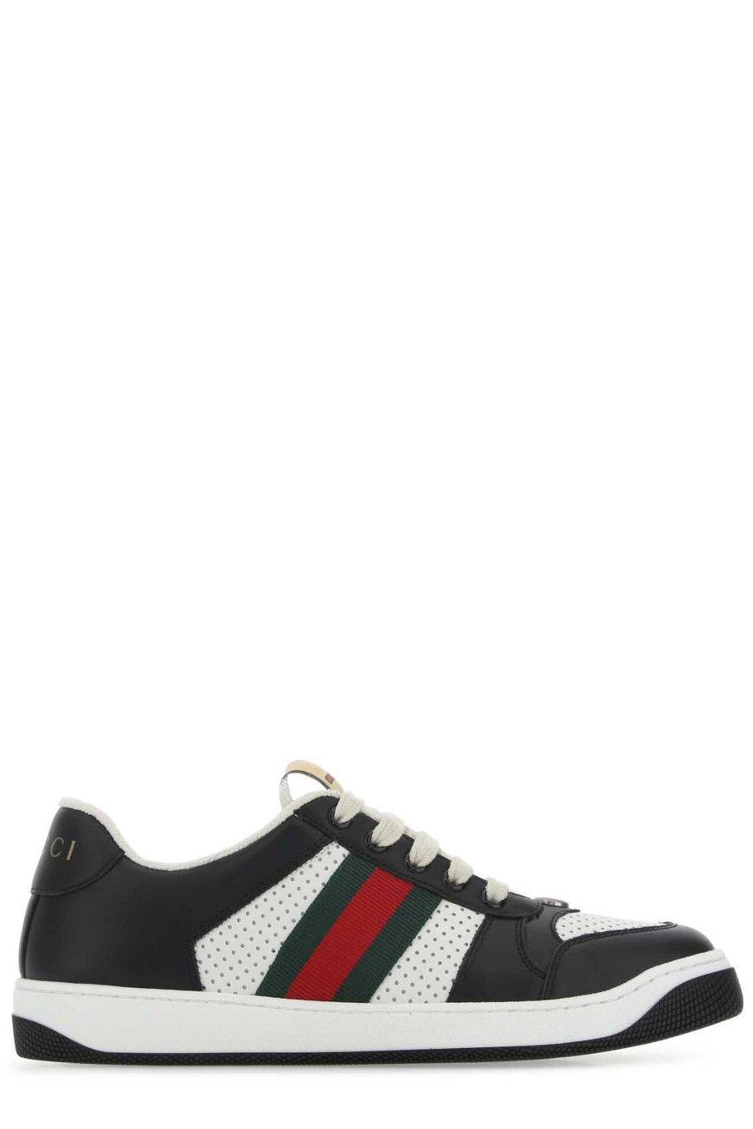 Gucci Screener Web Stripe Lace-up Sneakers
