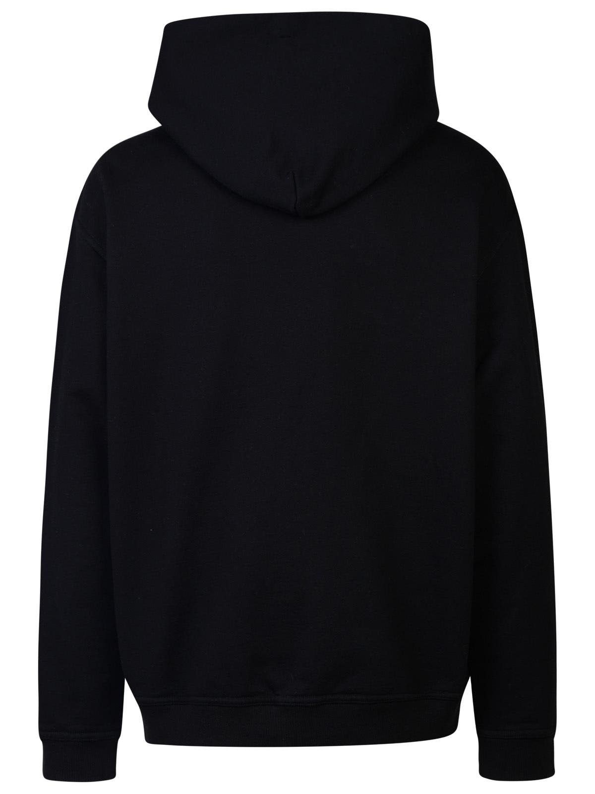 Shop Maison Margiela Black Cotton Hoodie