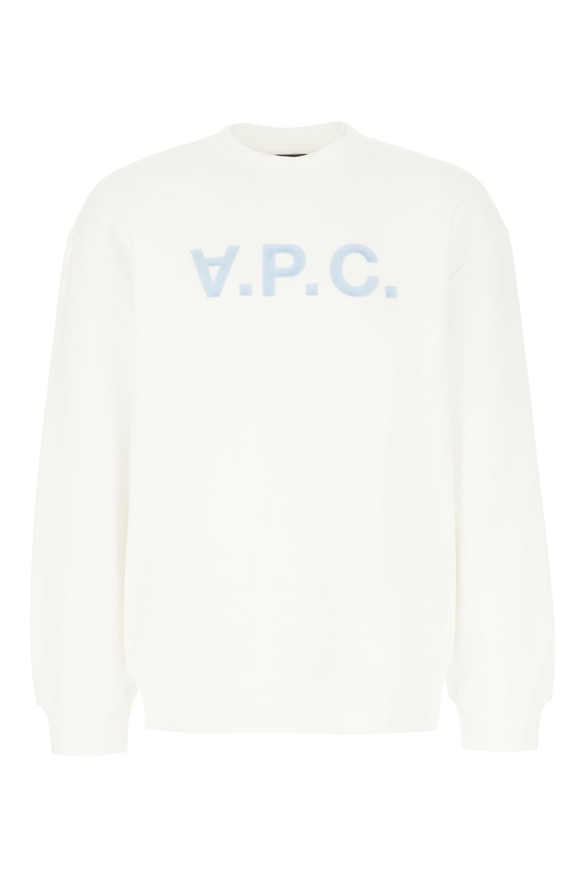 Apc White Stretch Cotton Sweatshirt In Blanc Bleu