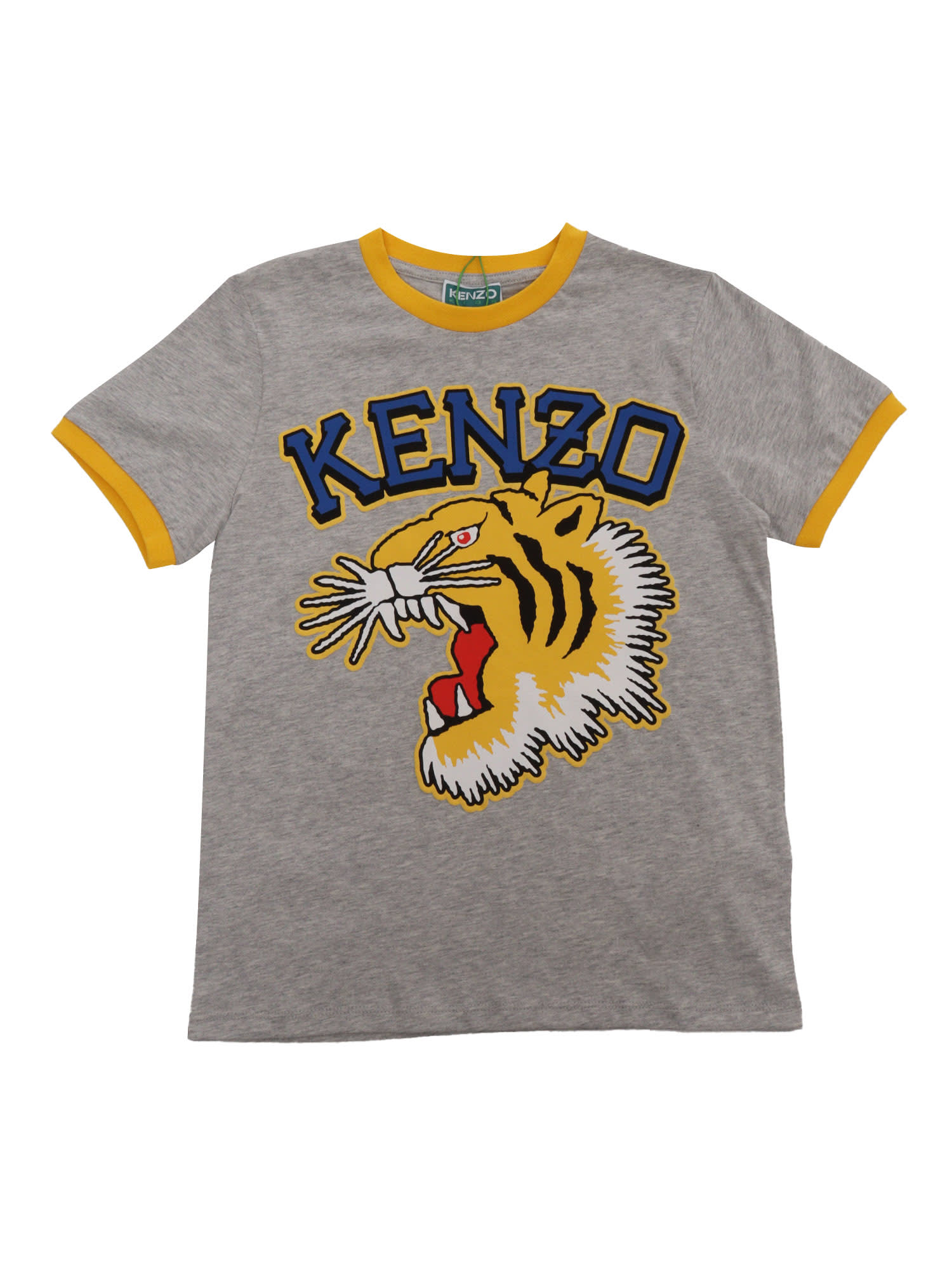 Kenzo Kids' Gray T-shirt With Pattern In Grey