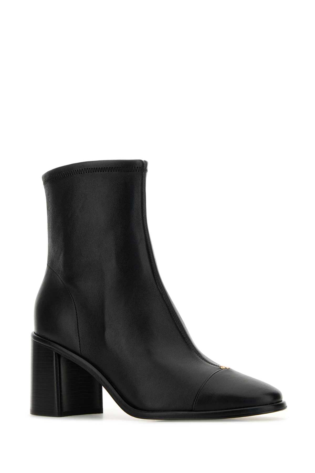 Shop Tory Burch Black Leather Ankle Boots In Perfectblack