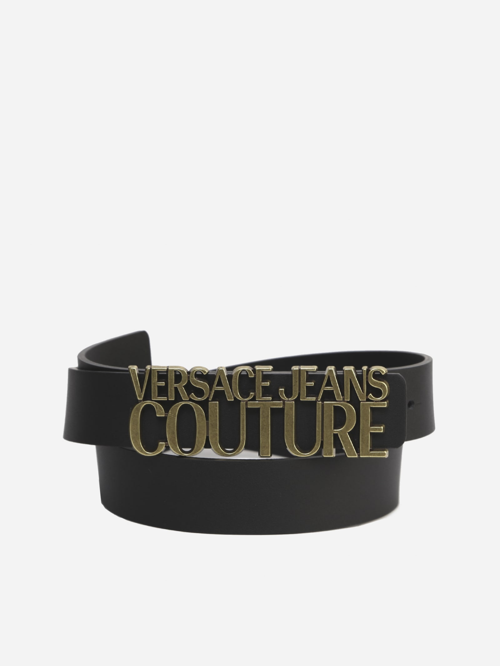 Versace Jeans Couture Belt With Logo Lettering Buckle