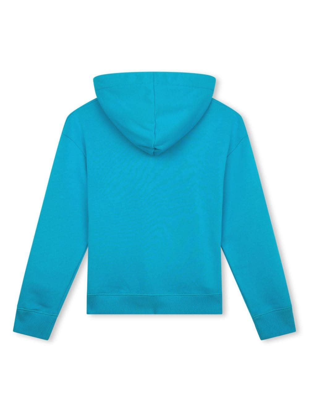 Shop Lanvin Turquoise Hoodie With Logo And Curb Motif In Blue