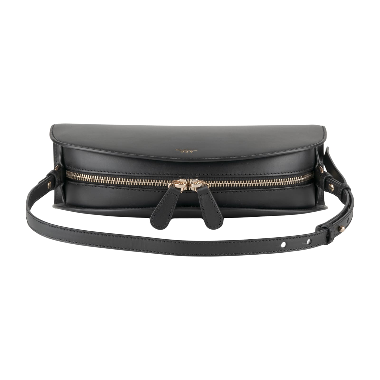 Apc Mini Demi-lune Structured Shoulder Handbag In Lzz Noir