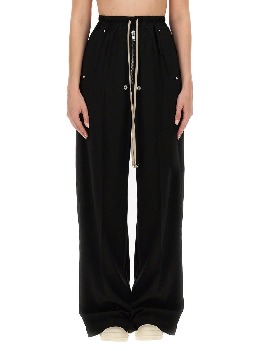 Shop Rick Owens Wide Leg Pants In Black