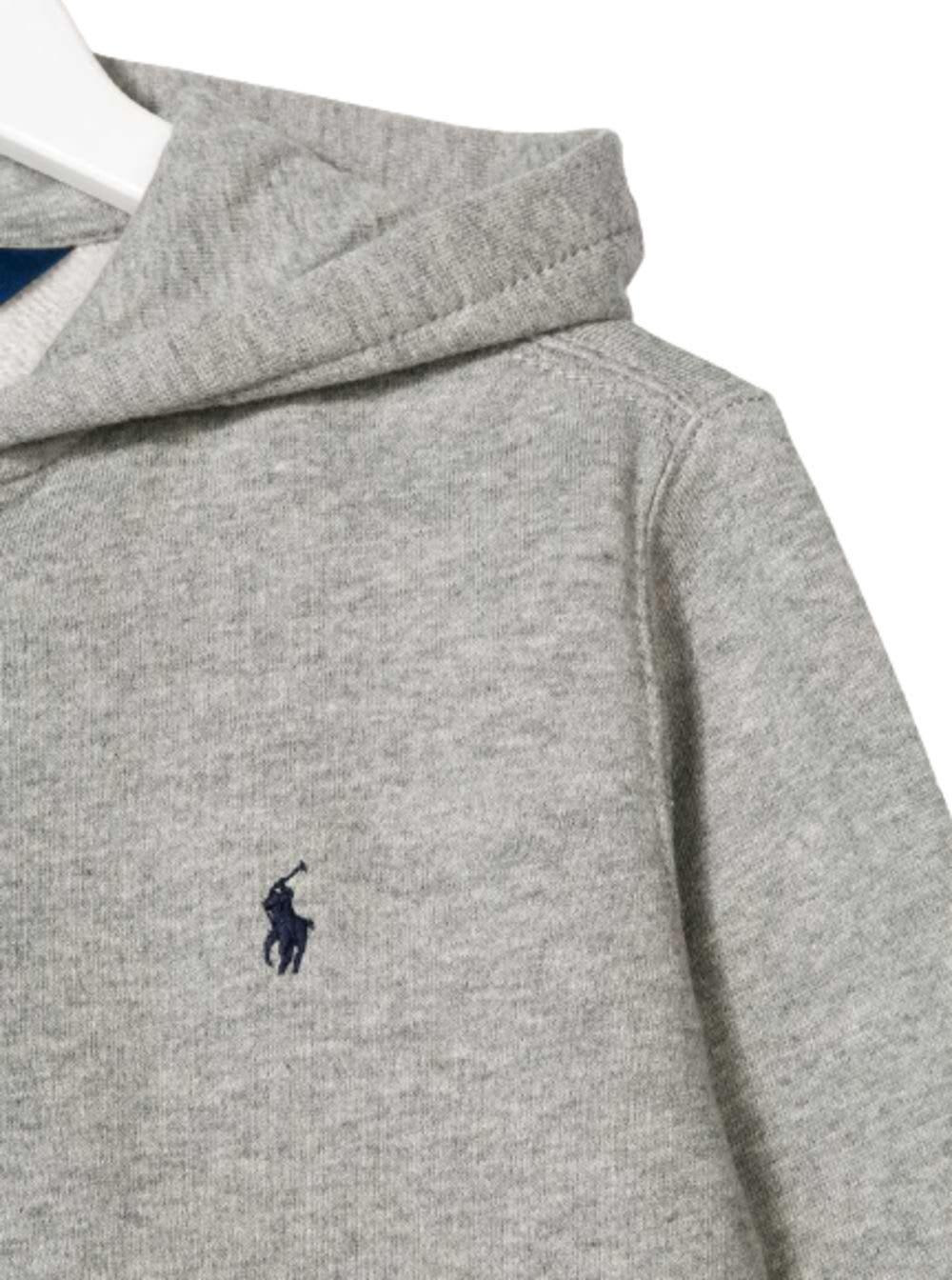 Shop Ralph Lauren Grey Hoodie With Logo In Cotton Boy