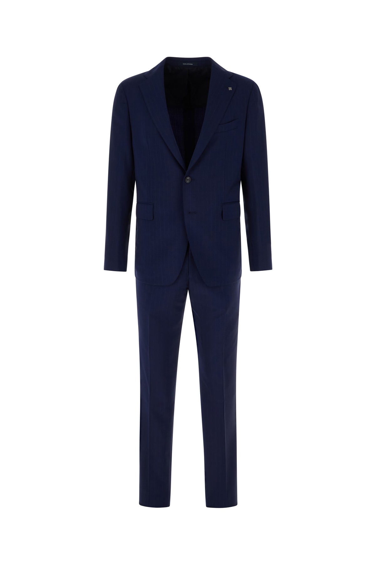 Tagliatore Embroidered Wool Suit In Blue