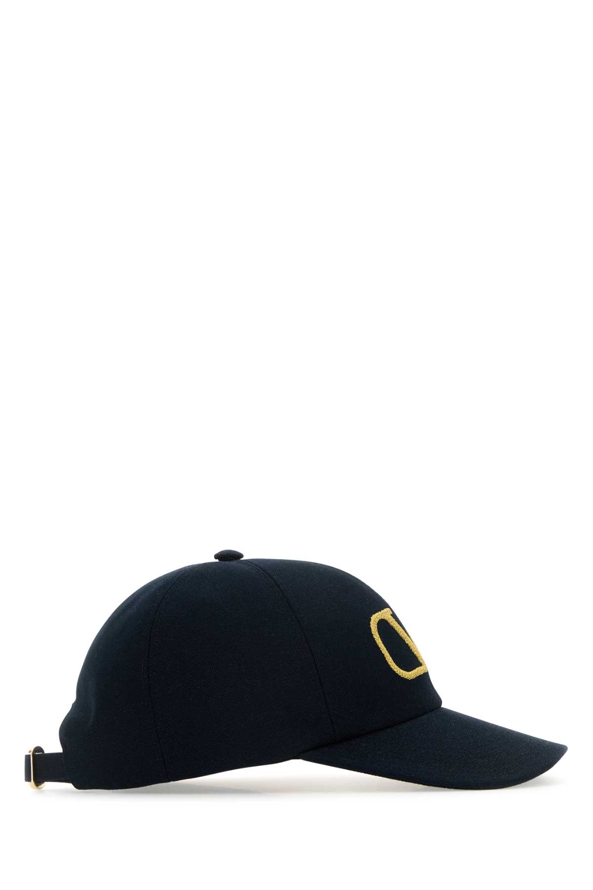 Shop Valentino Black Cotton Baseball Cap In Blunotteorooro