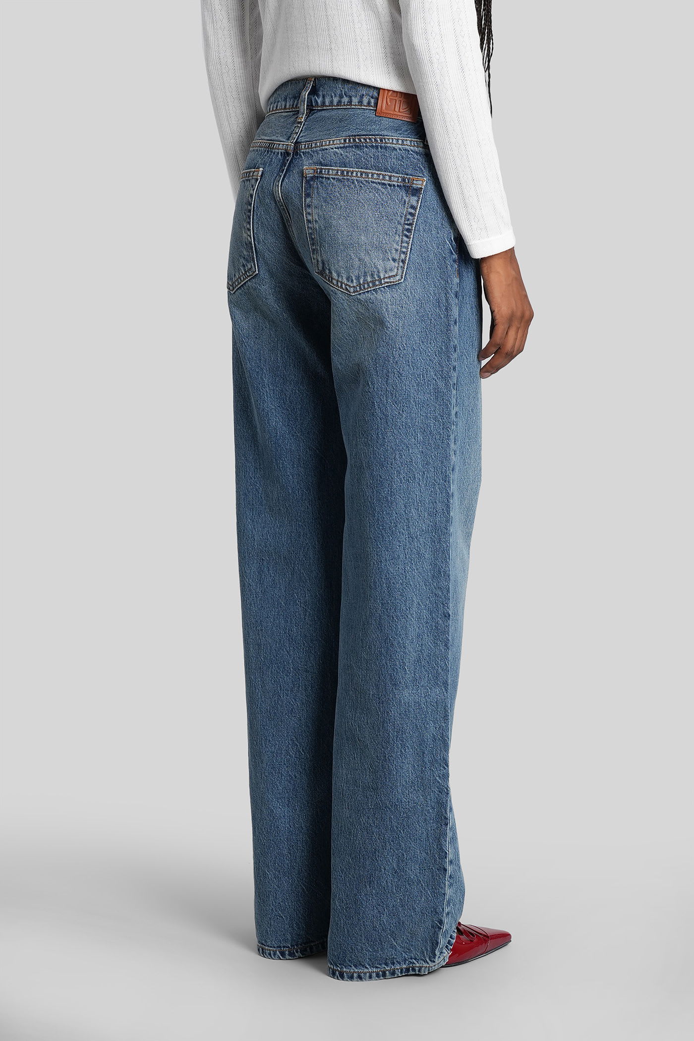 Anine Bing Hugh Jeans In Blue Denim In Blue
