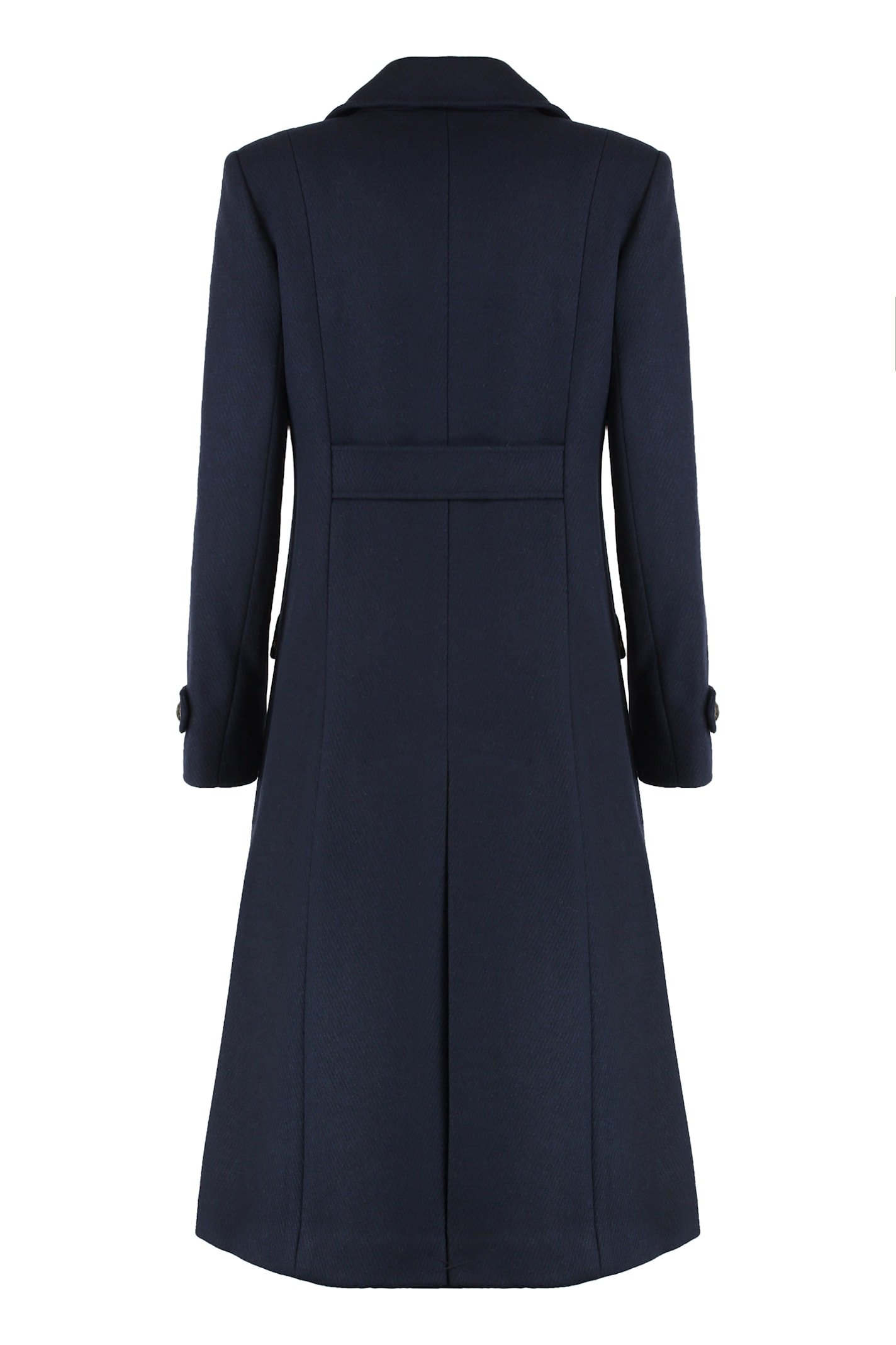 Ralph Lauren Double-breasted Coat In Wool In Blue