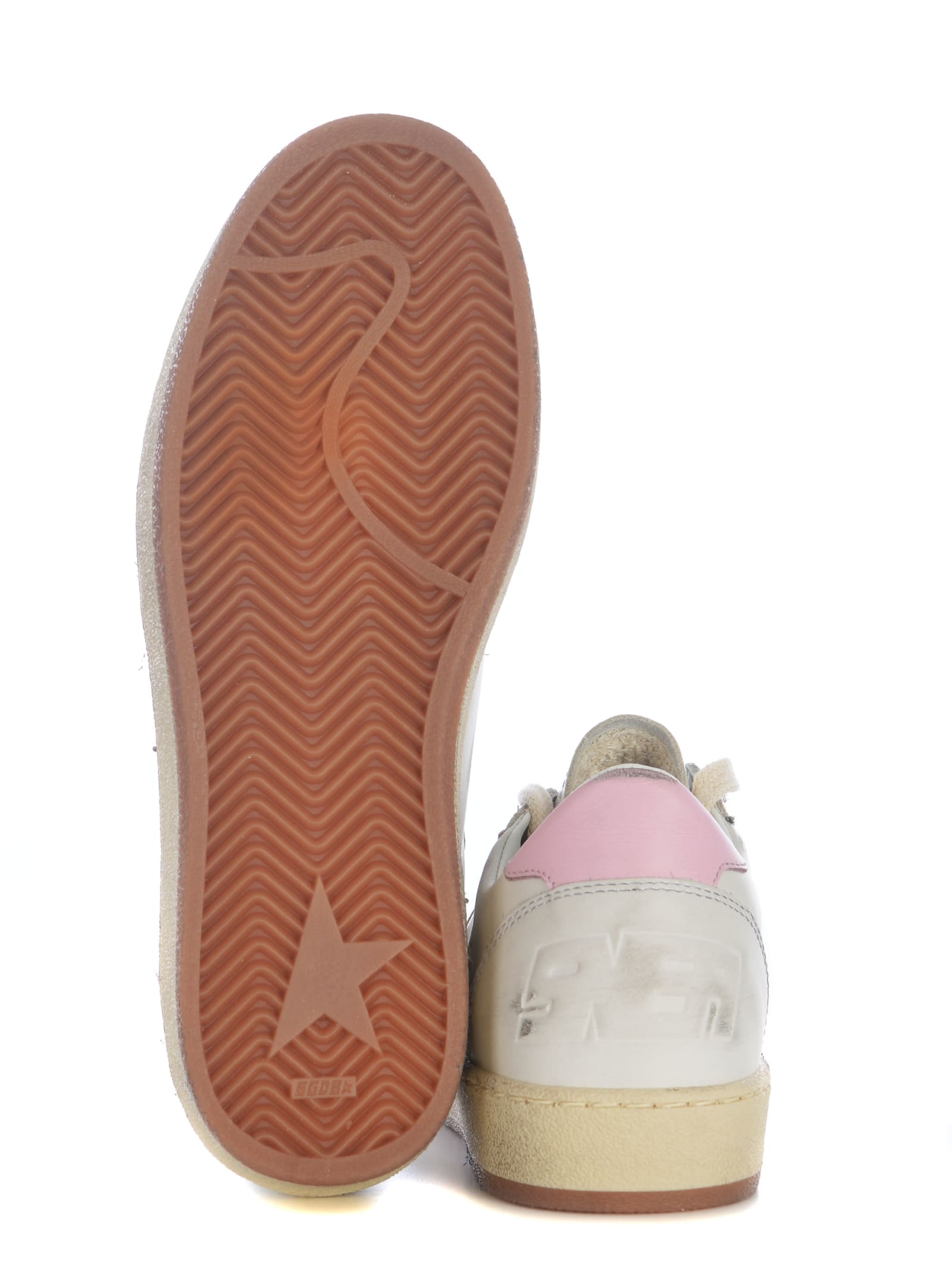 Shop Golden Goose Sneakers  Ball Star Made Of Leather In White