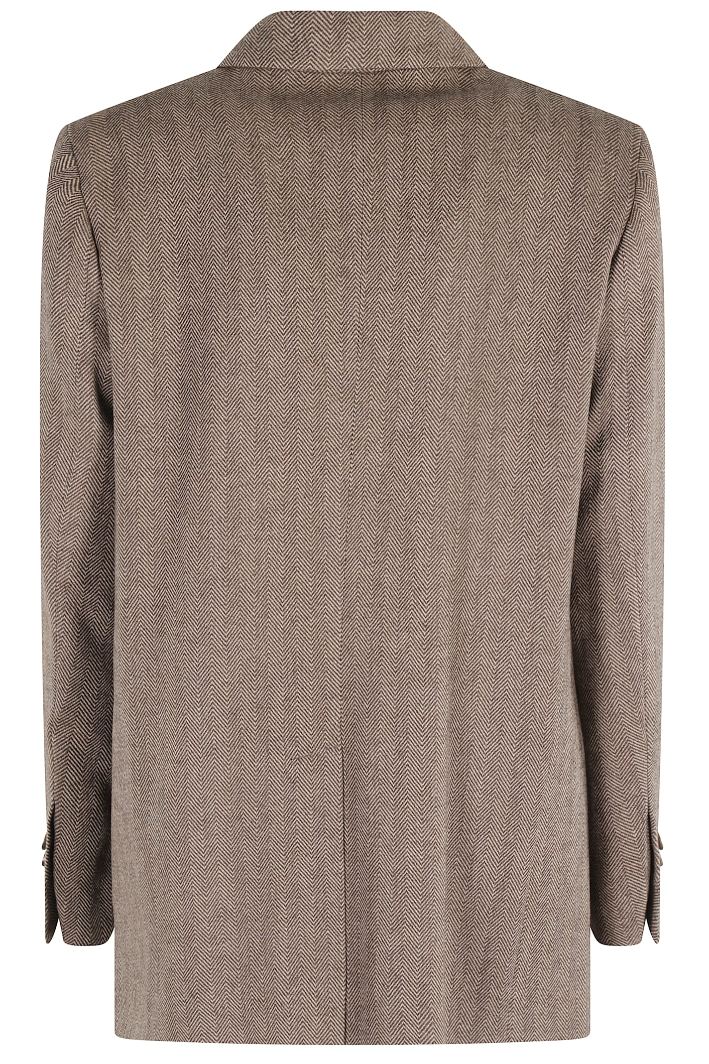Seventy Herringbone Single-breasted Blazer In Brown