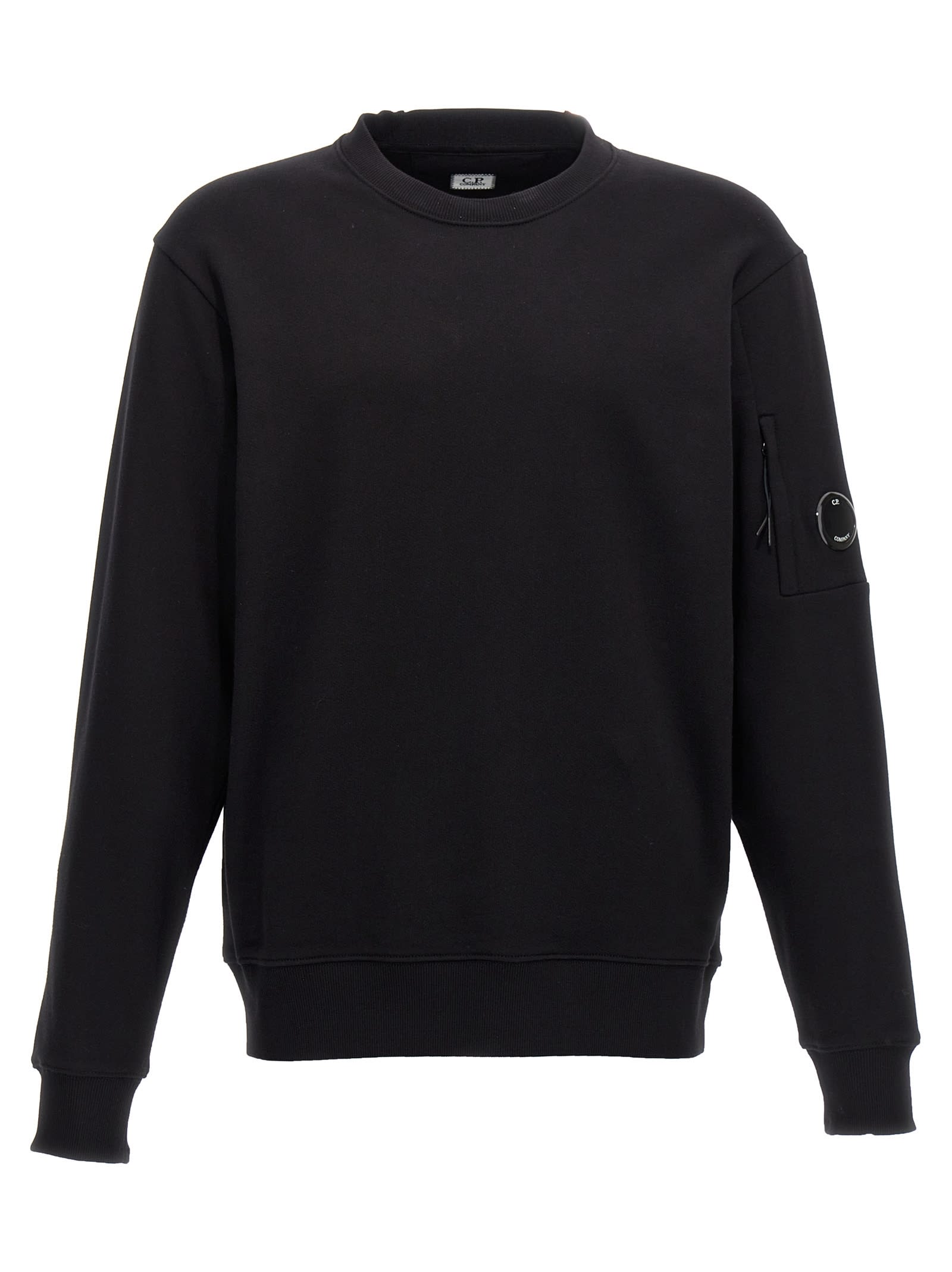 Shop C.p. Company Logo Badge Sweatshirt In Black