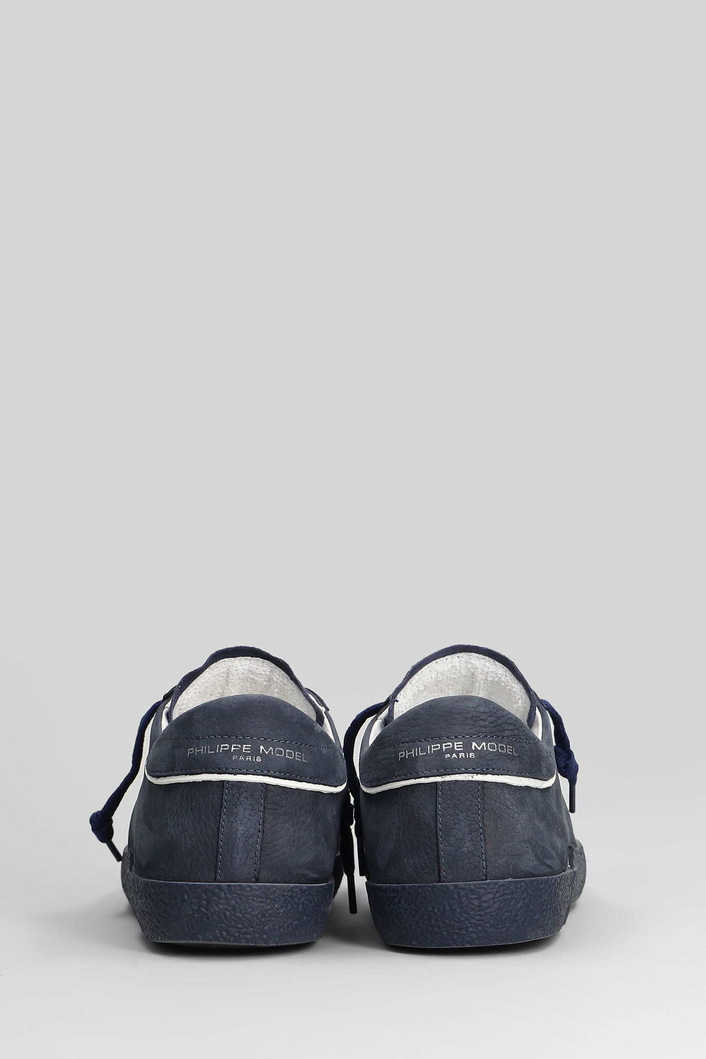 Philippe Model Prsx Low Sneakers In Blue Leather In Blue