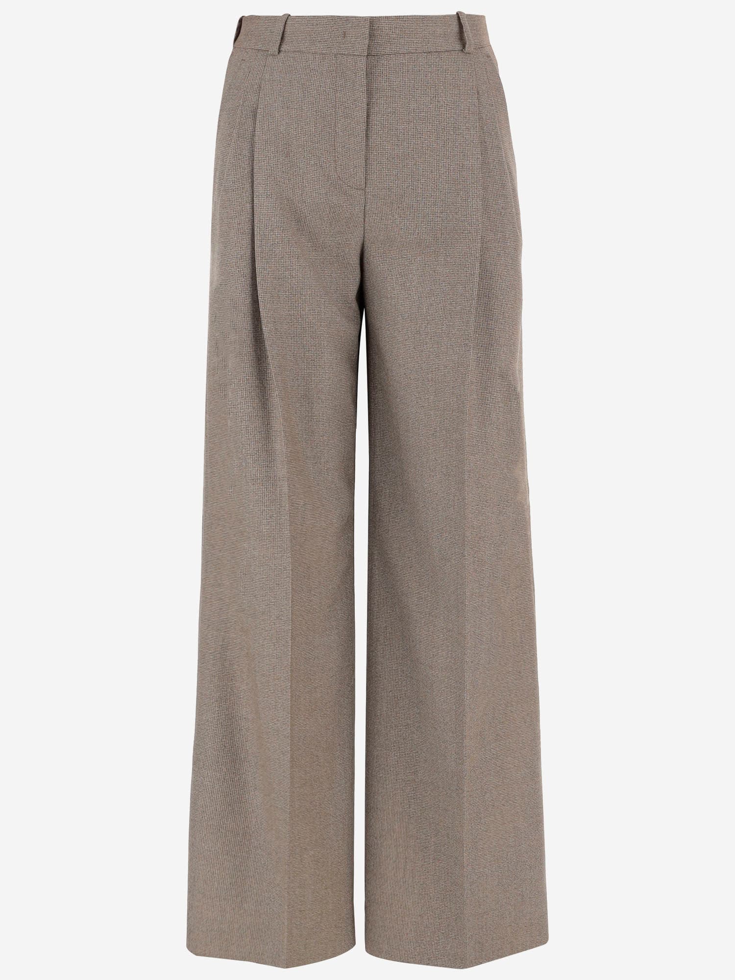 Ql2 Mafalda Wool Straight-leg Pants In Brown