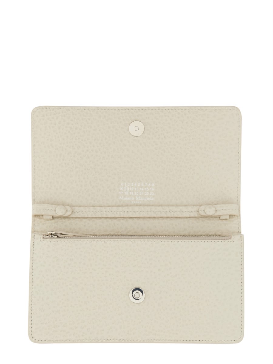 Shop Maison Margiela Large Wallet With Chain In White