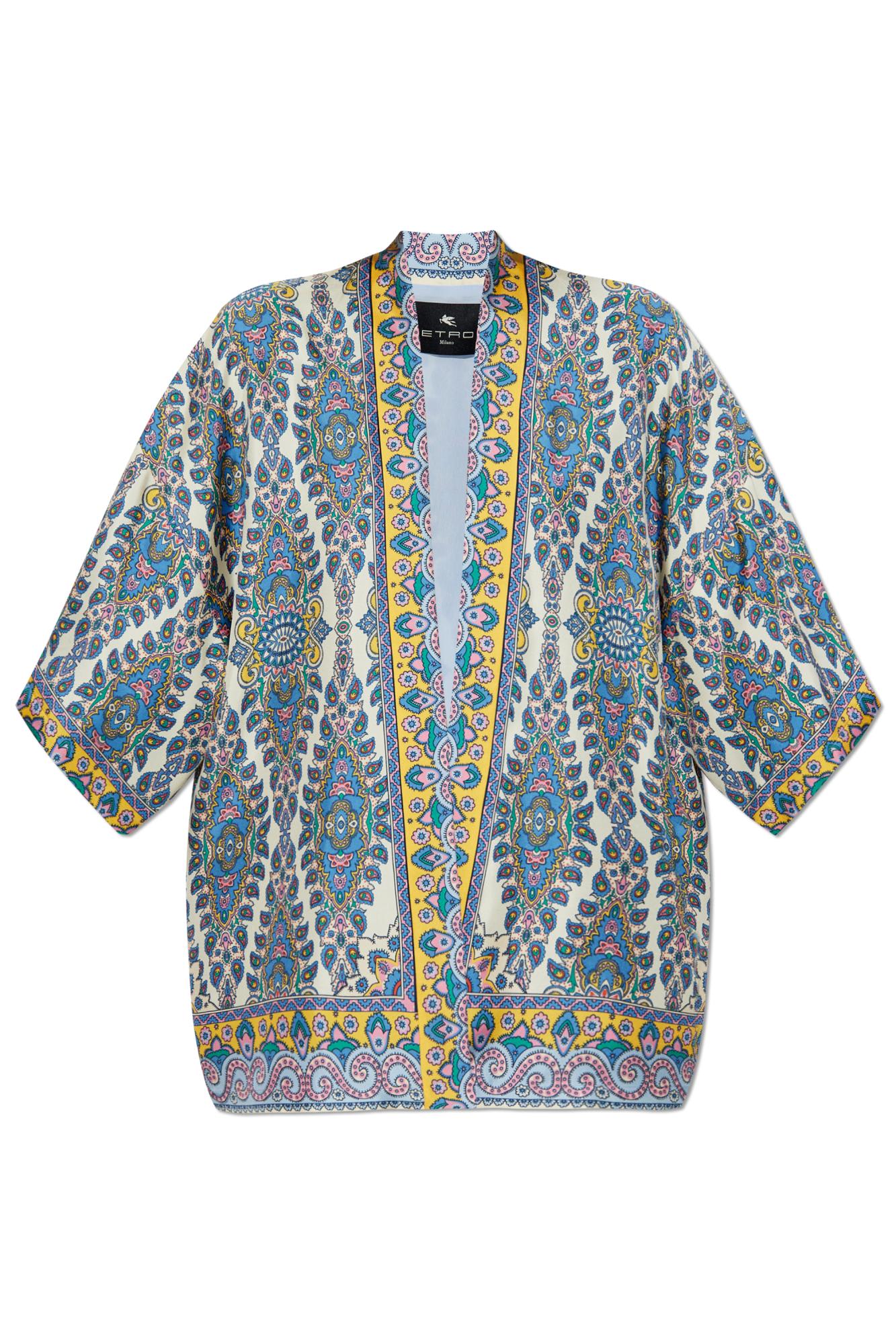 Etro Paisley Print Casual Kimono Top In Multicolor