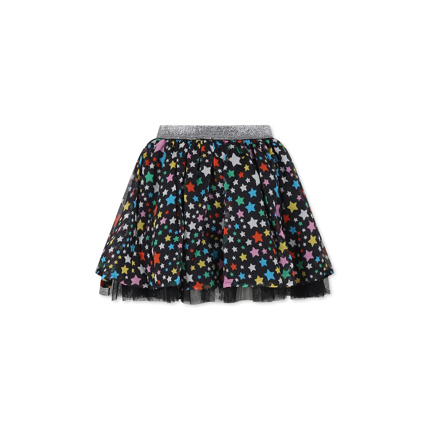Stella Mccartney Black Skirt For Girl With Stars In Black