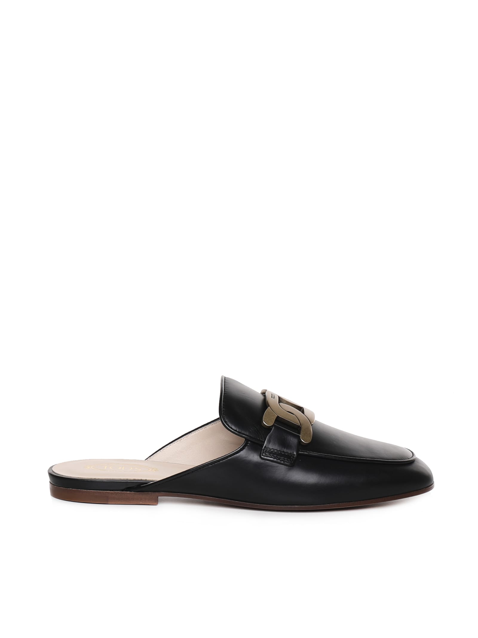Shop Tod's Leather Mules In Nero