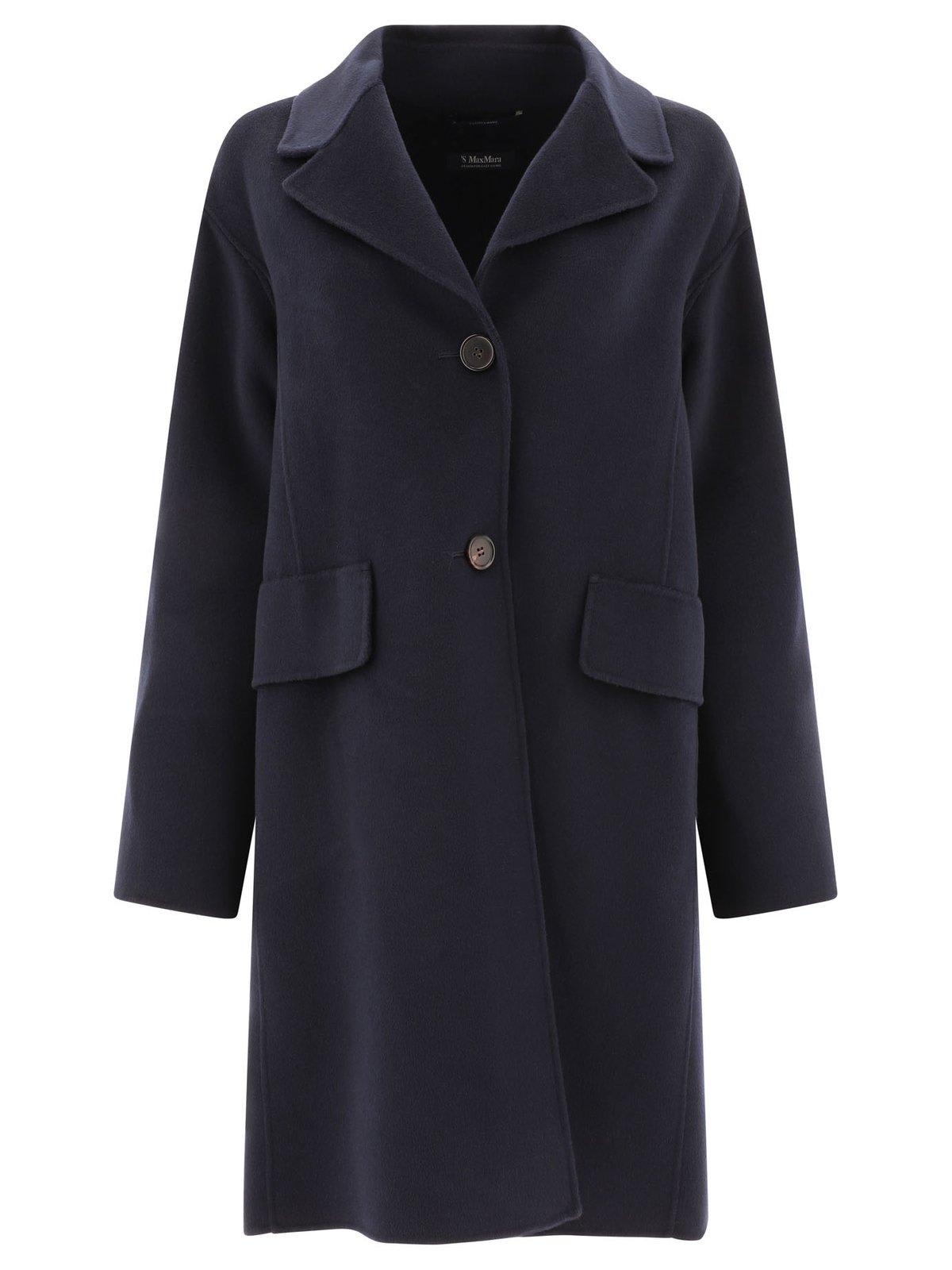 Shop 's Max Mara Single-breasted Long-sleeved Coat In Blu