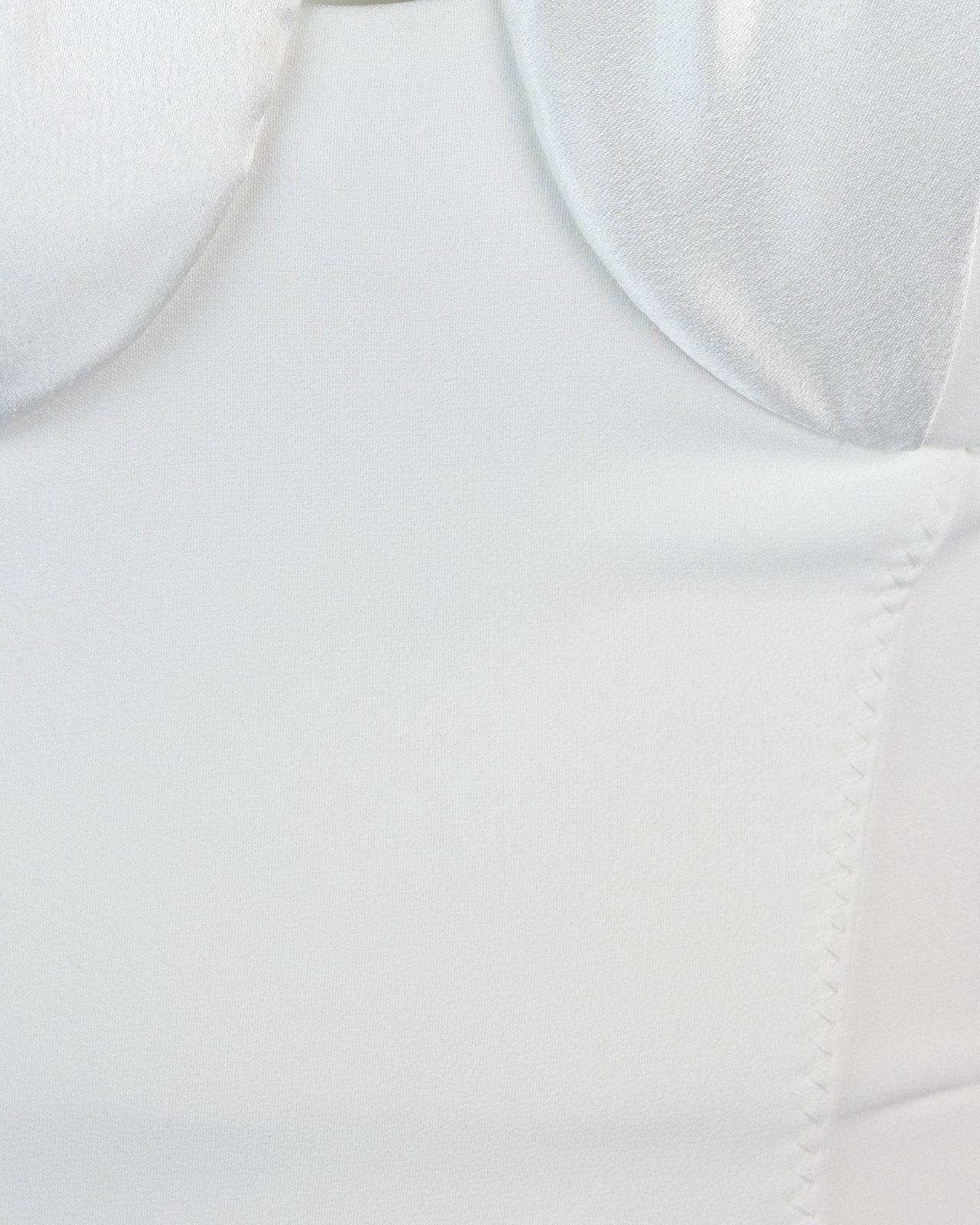 Elisabetta Franchi Crepe Dress With White Satin Bows In Avorio