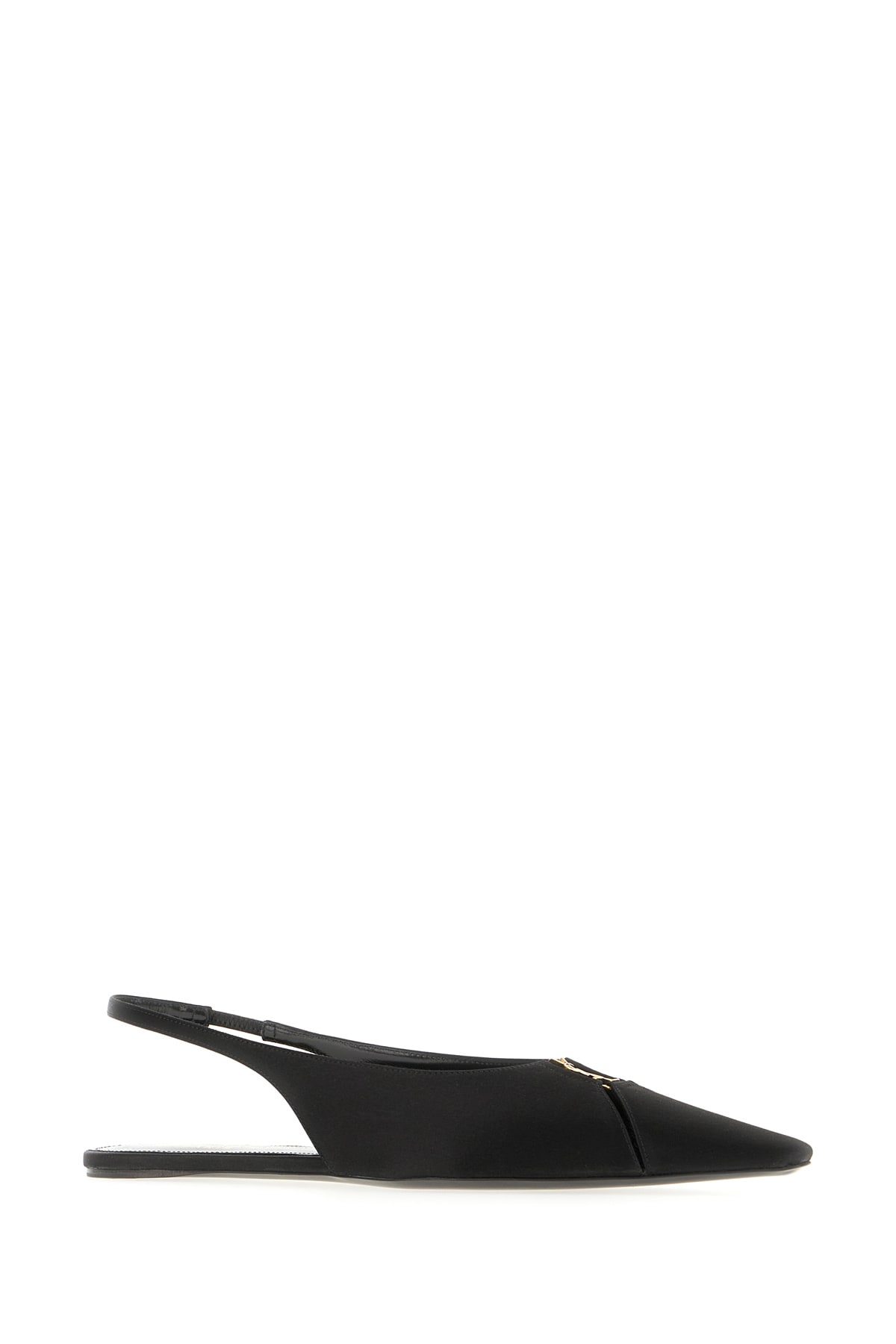 Shop Saint Laurent Black Satin Babylone Ballerinas In Nero