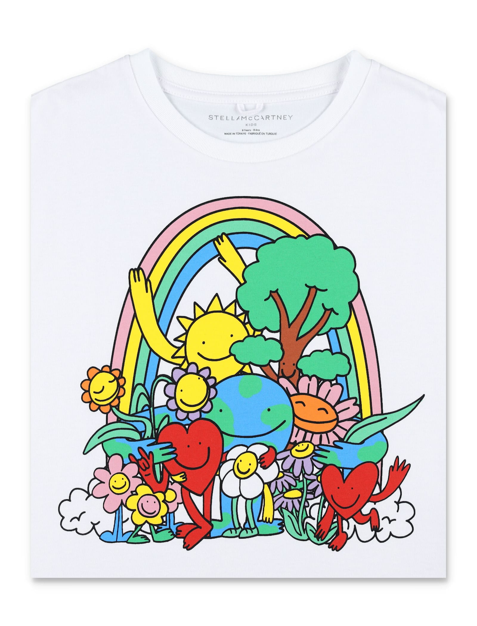 Stella Mccartney Kid - Earth Friends Graphic Cropped T-shirt In White