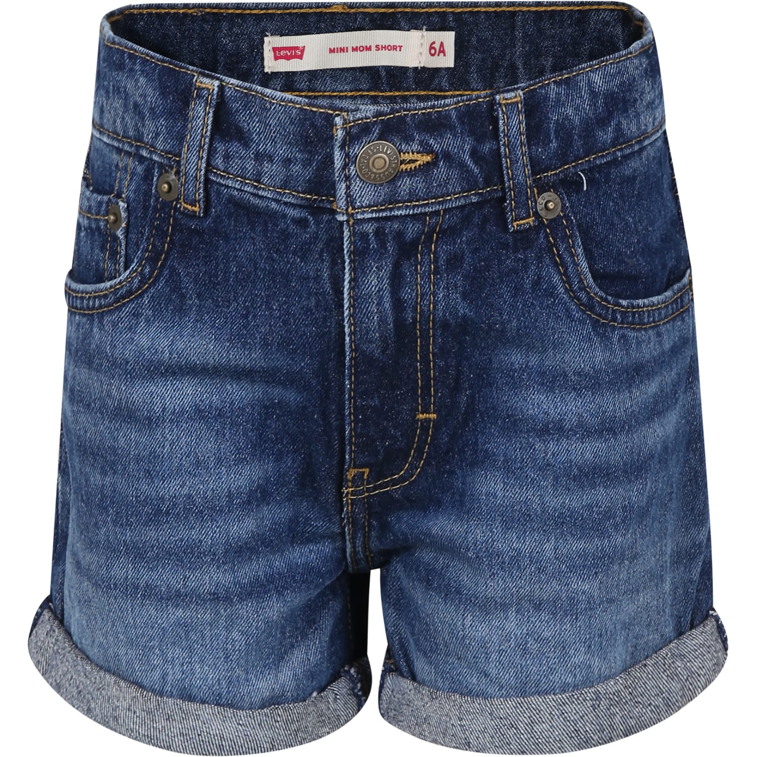 Shop Levi's Blue Shorts For Girl With Logo In Denim