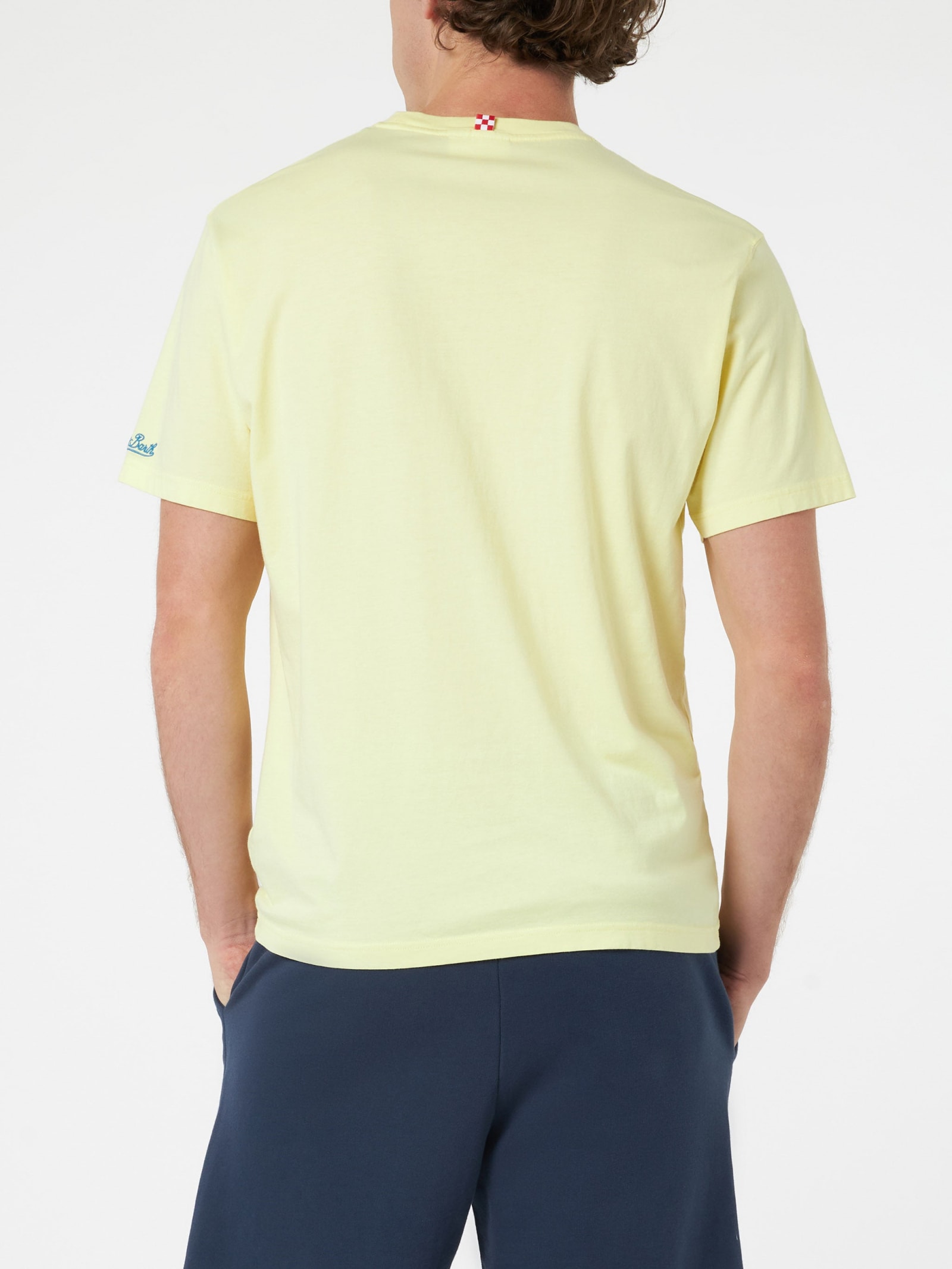 Mc2 Saint Barth Logo-embroidered Cotton T-shirt In Yellow
