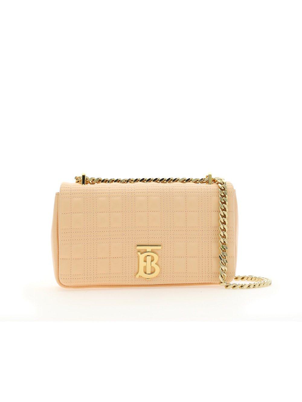 Burberry Lola Small Quilted Logo Plaque Crossbody Bag
