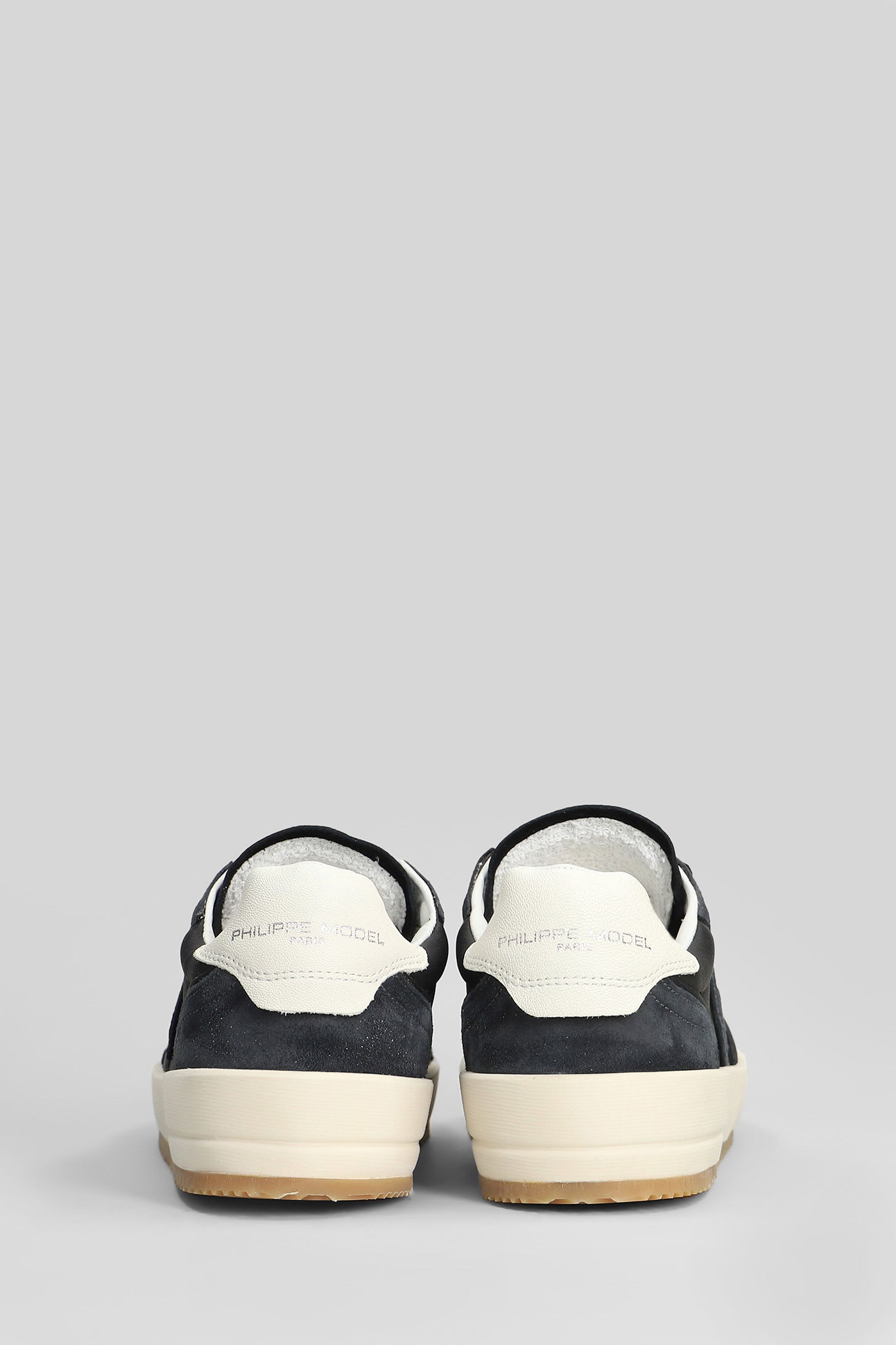 Philippe Model Nice Low Sneakers In Black Suede And Leather In Black
