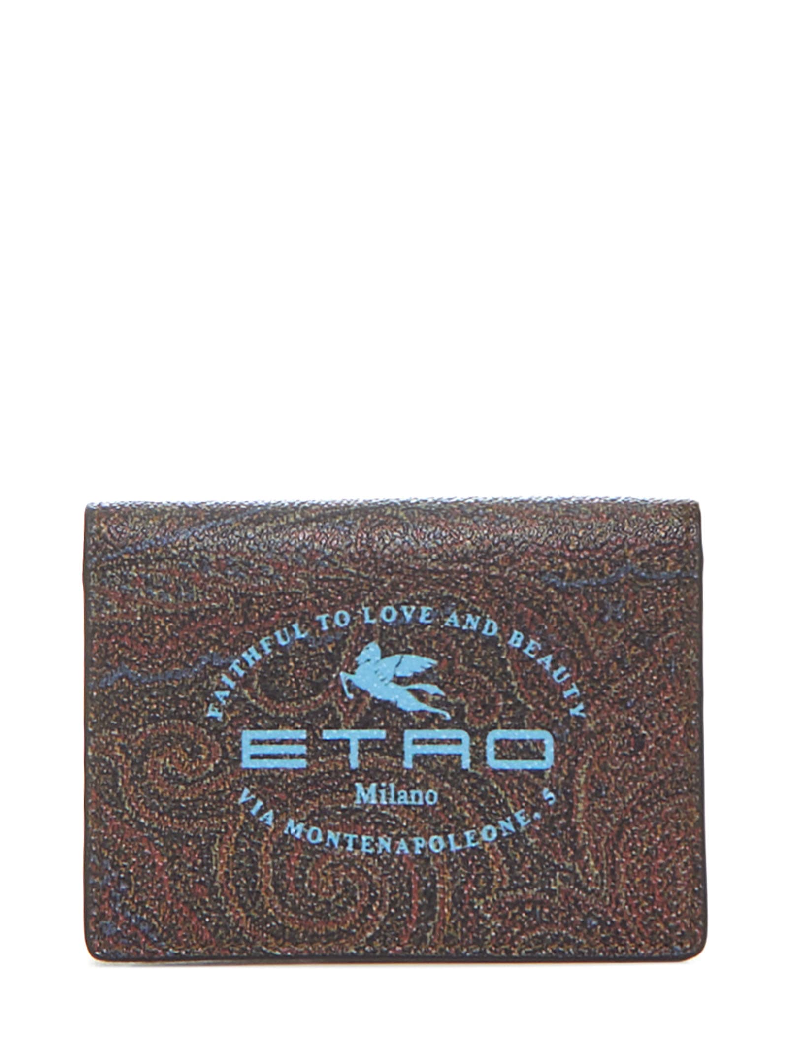 Etro Card Holder In Brown