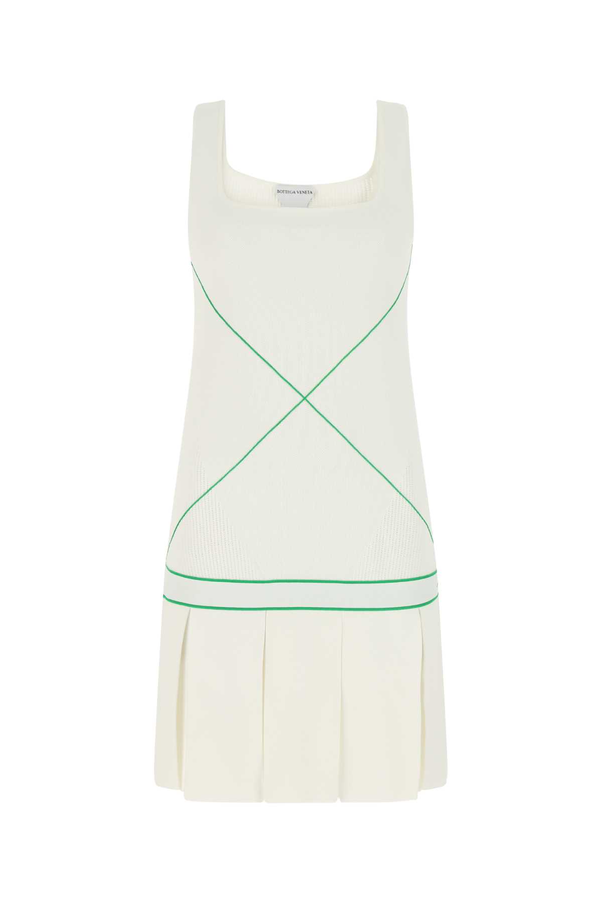 Shop Bottega Veneta White Viscose Blend Dress In 9000