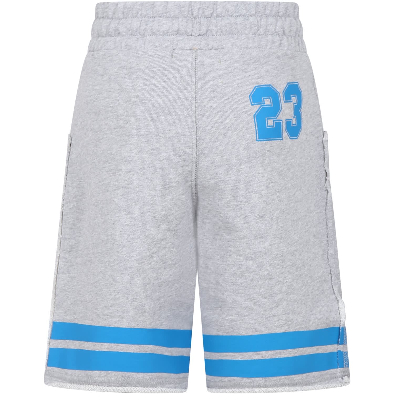 Shop Off-white Gray Shorts For Boy With Logo In Grey