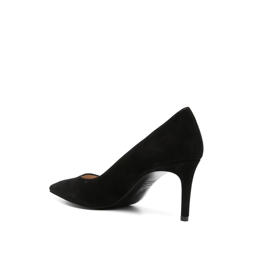 Stuart Weitzman Anny 70 Pointed-toe Suede Court Shoes In Black