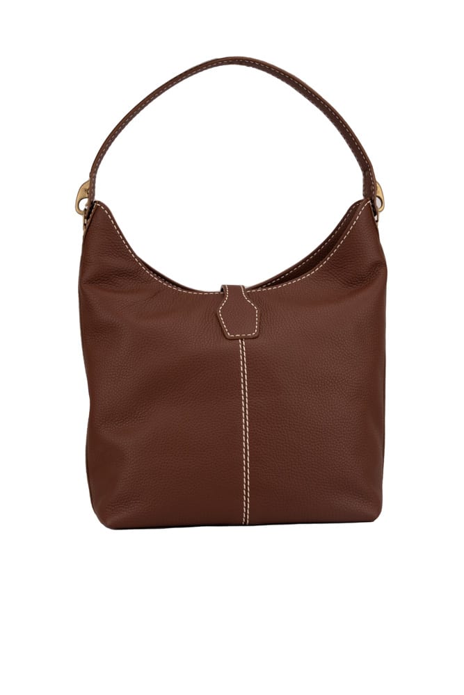 Shop Fay Hobo Bag In Leather In Moro