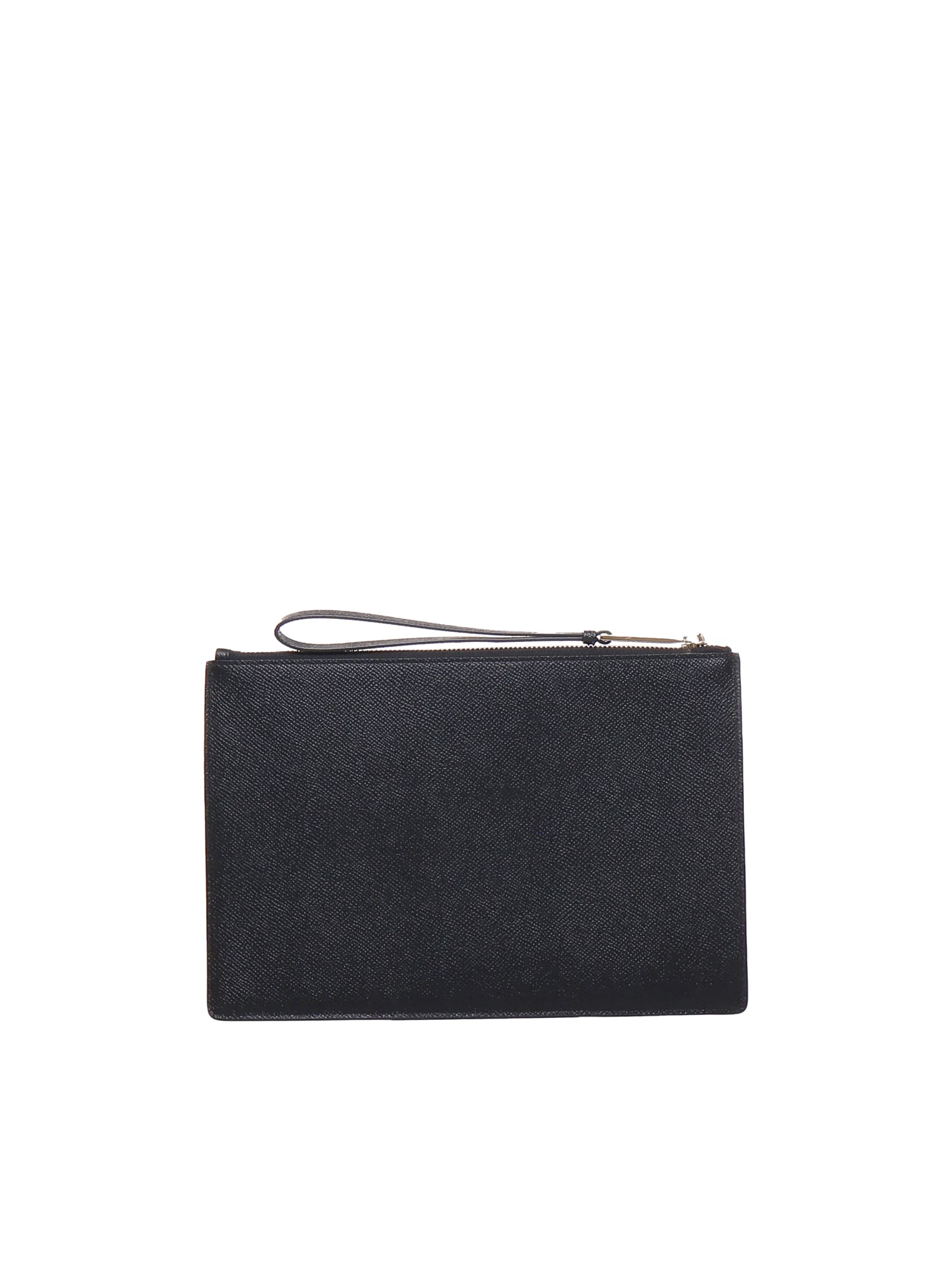 Shop Ferragamo Calfskin Clutch Bag In Black