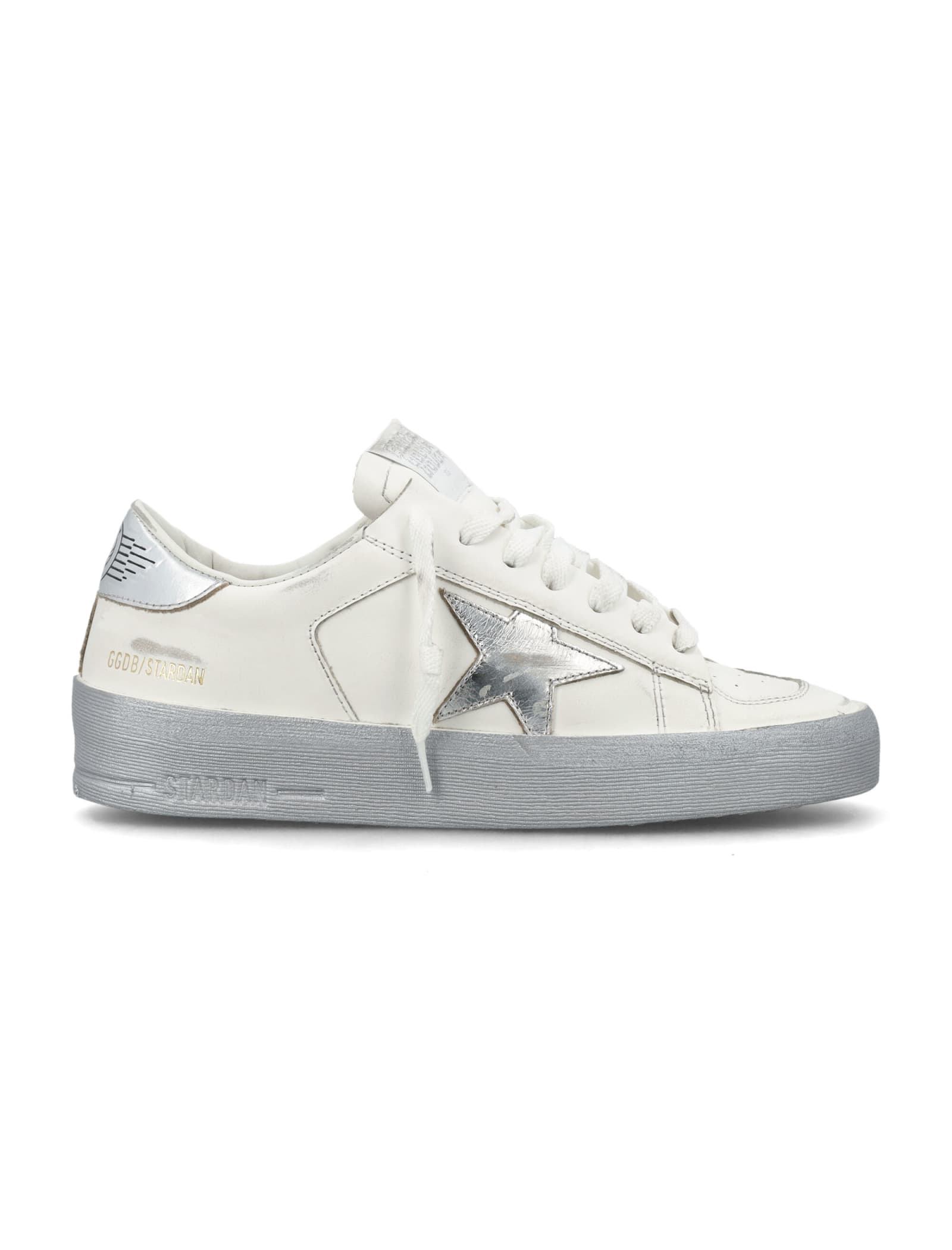Shop Golden Goose Stardan Womans Sneakers In White Silver