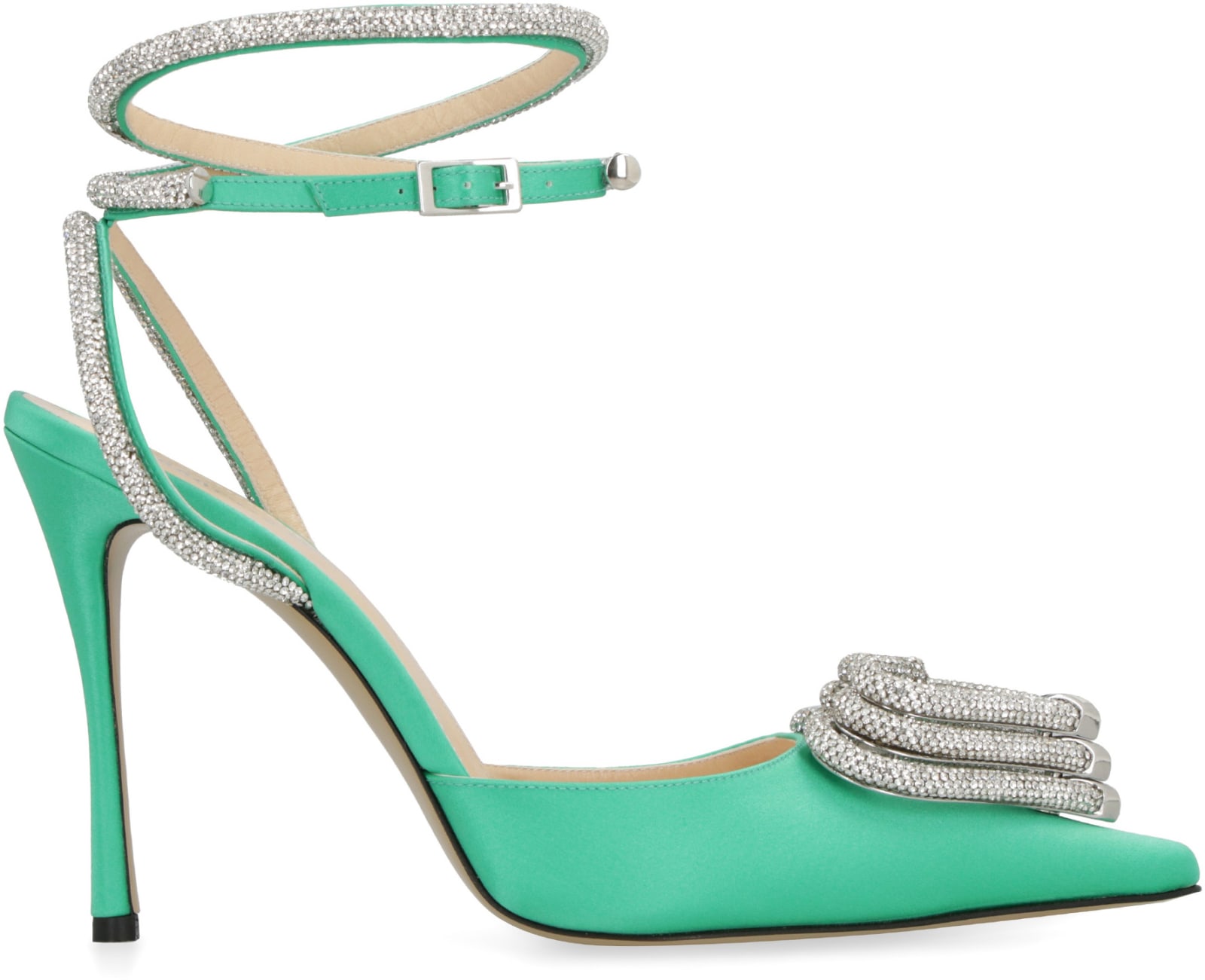 Shop Mach &amp; Mach Pumps Satin Slingback Pumps In Green