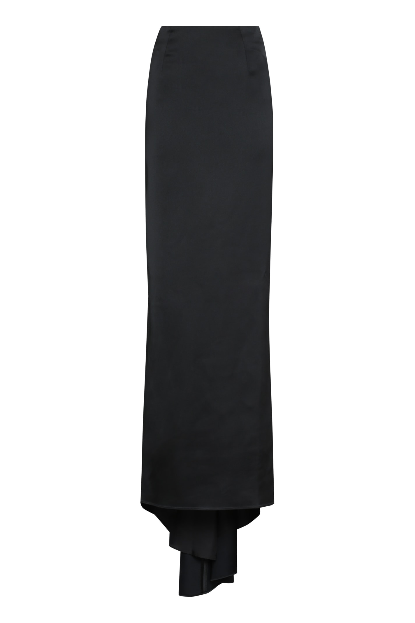 Shop Balenciaga Long Satin Skirt In Black