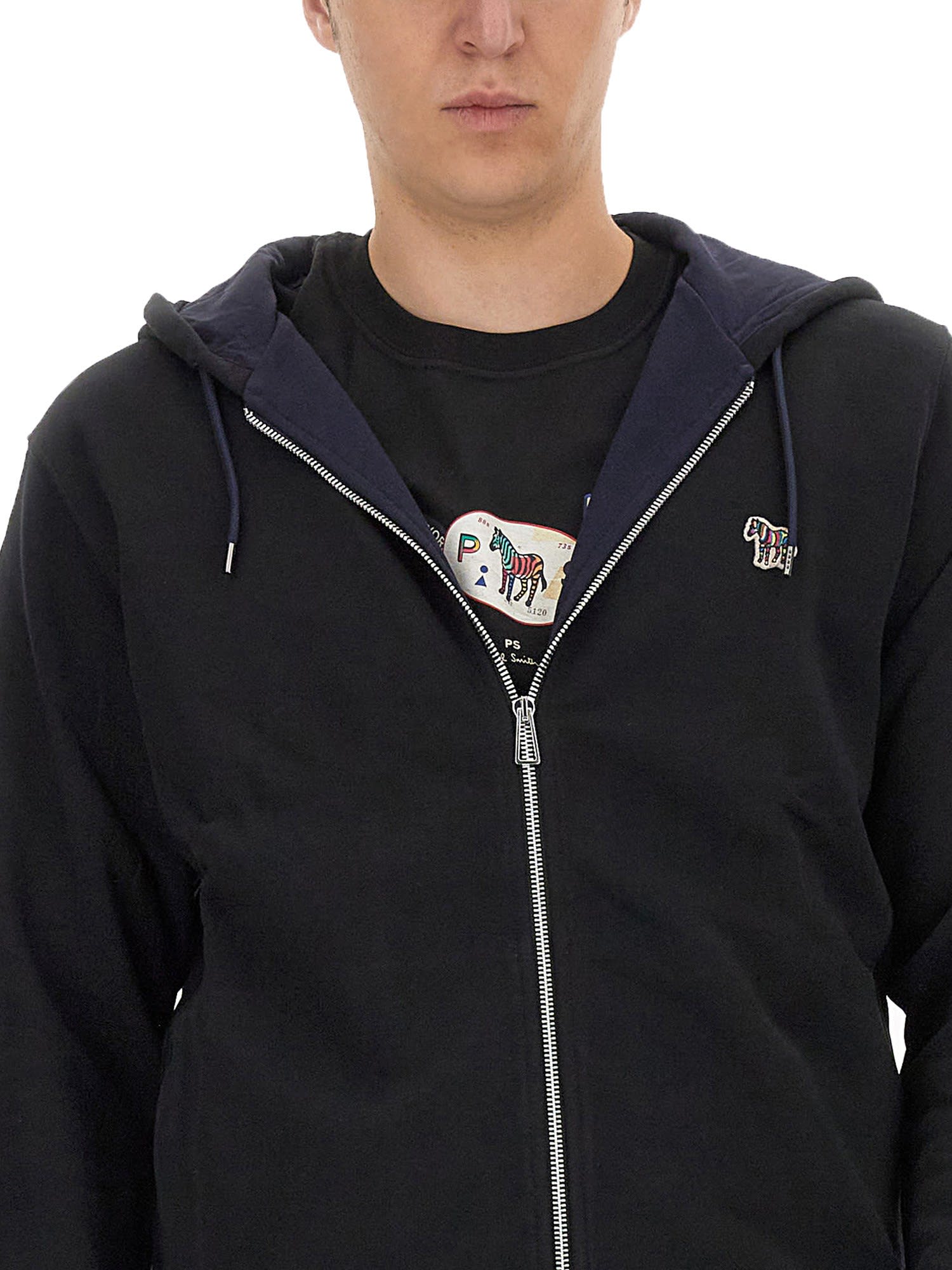 Shop Paul Smith Sweatshirt With Zebra Patch  In Black