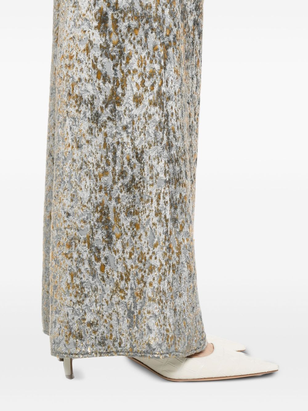 Forte Forte High Waist Wide-leg Trousers With Metallic Effect In Multi