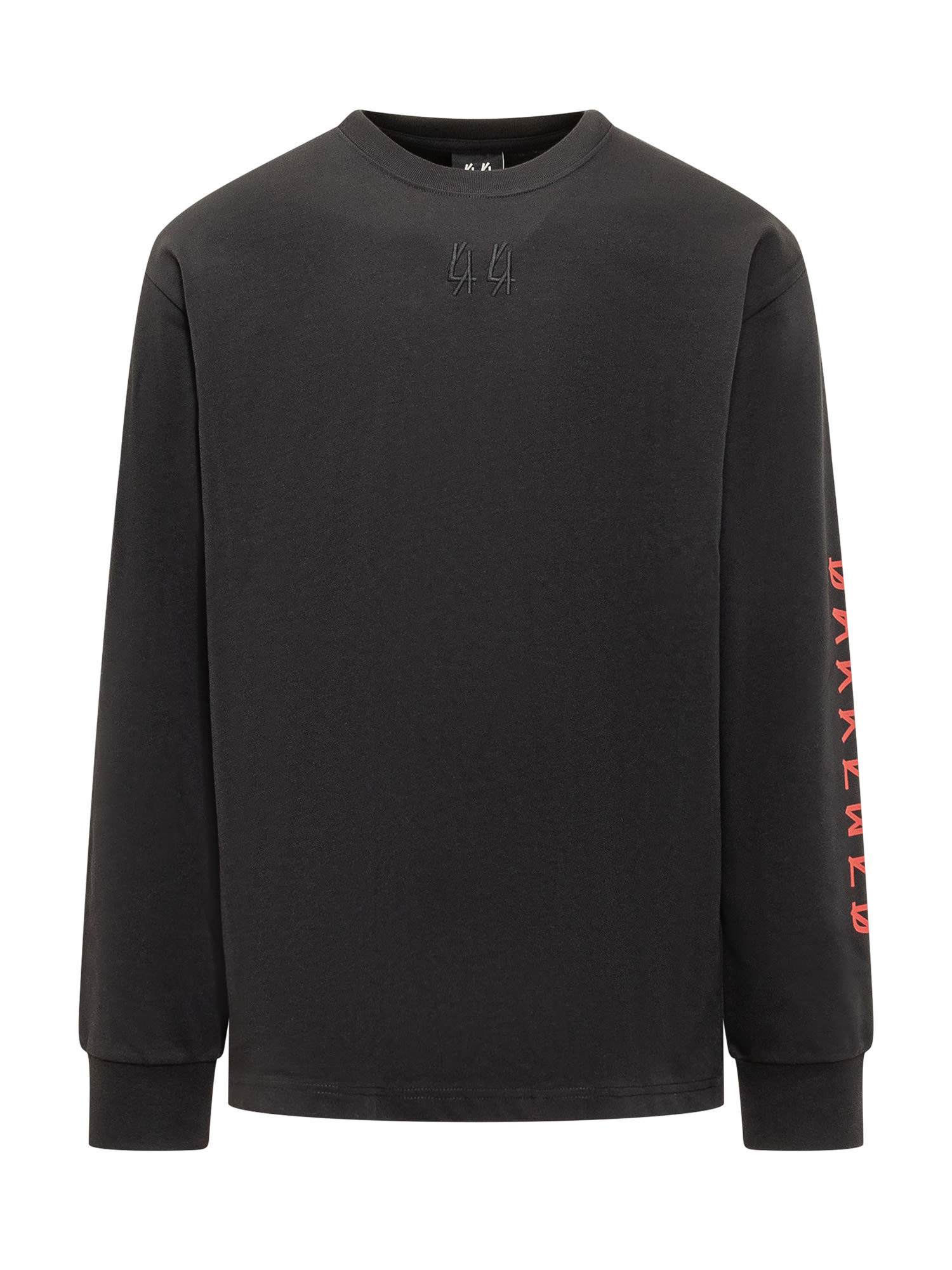 Shop 44 Label Group Sweatshirt With Logo In Black 44 Darkened Red