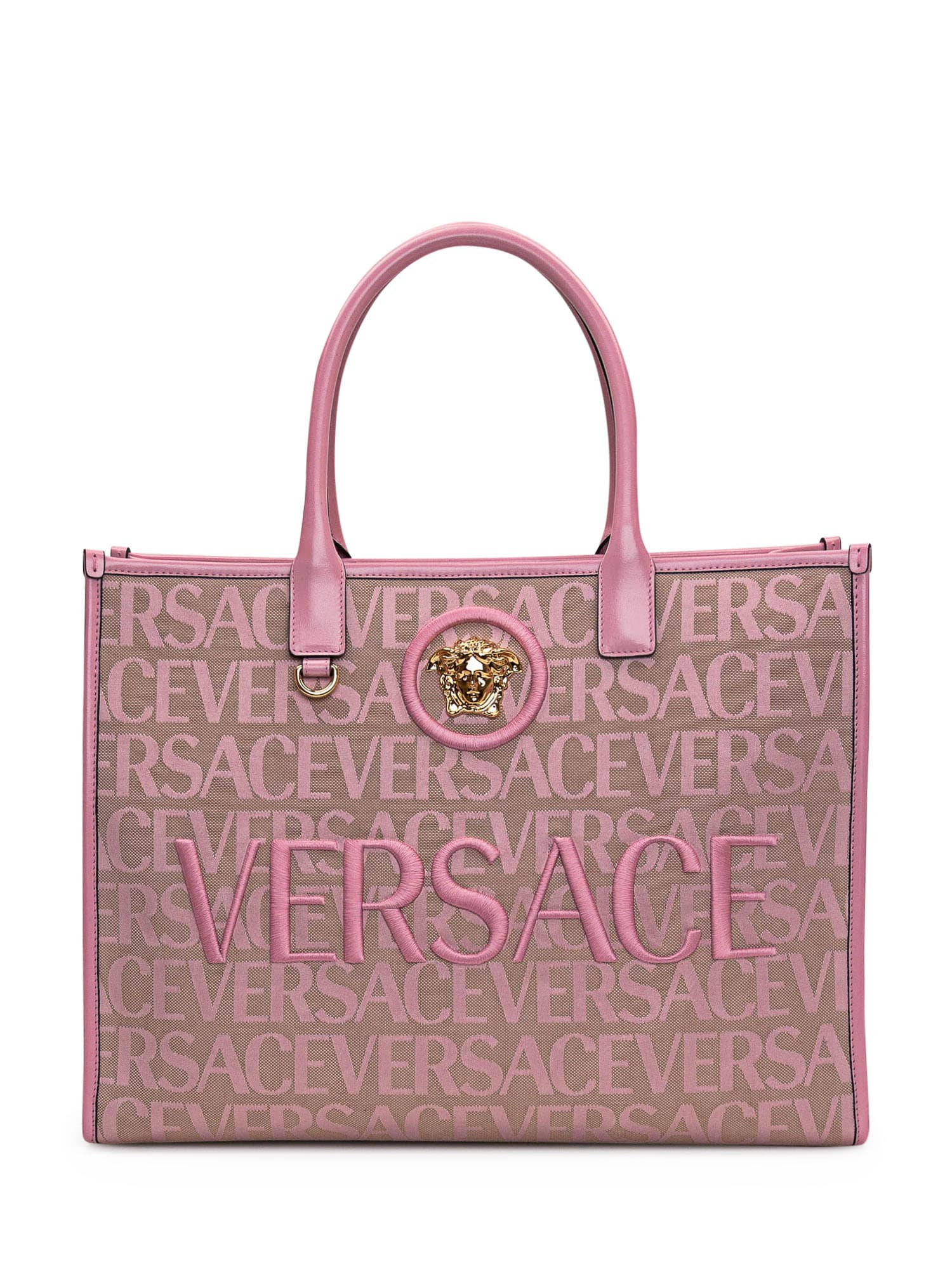 VERSACE Medusa Shoulder Bag in Light Pink & Oro