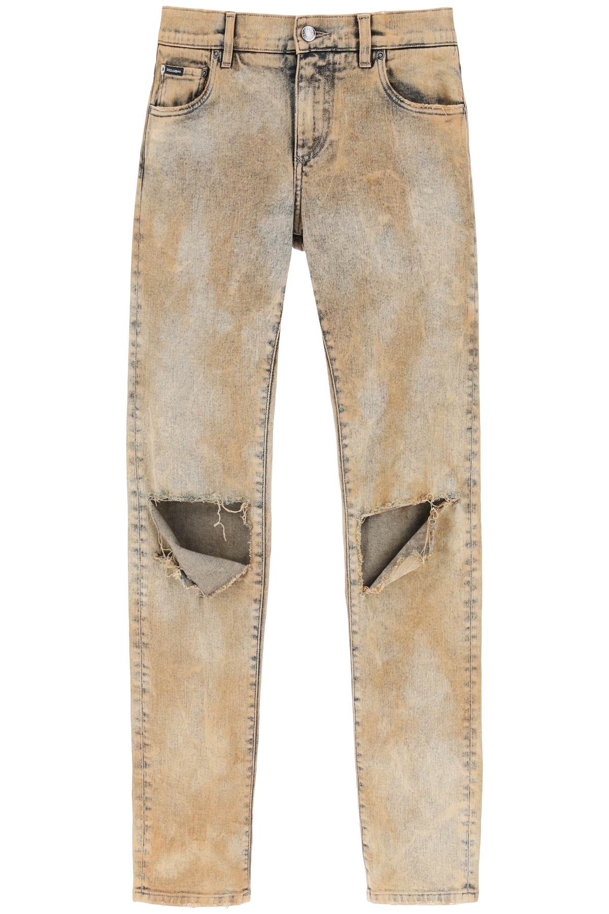 DOLCE & GABBANA DISTRESSED RUSTED JEANS